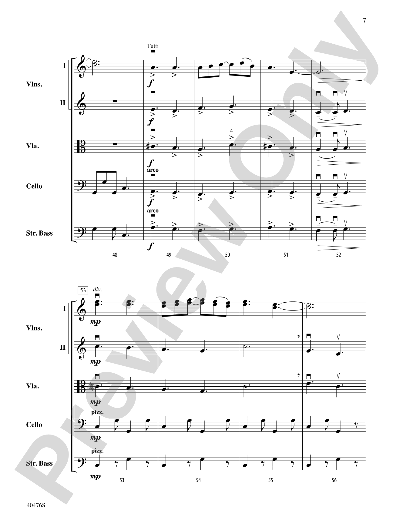 Pastorella: String Orchestra Conductor Score & Parts
