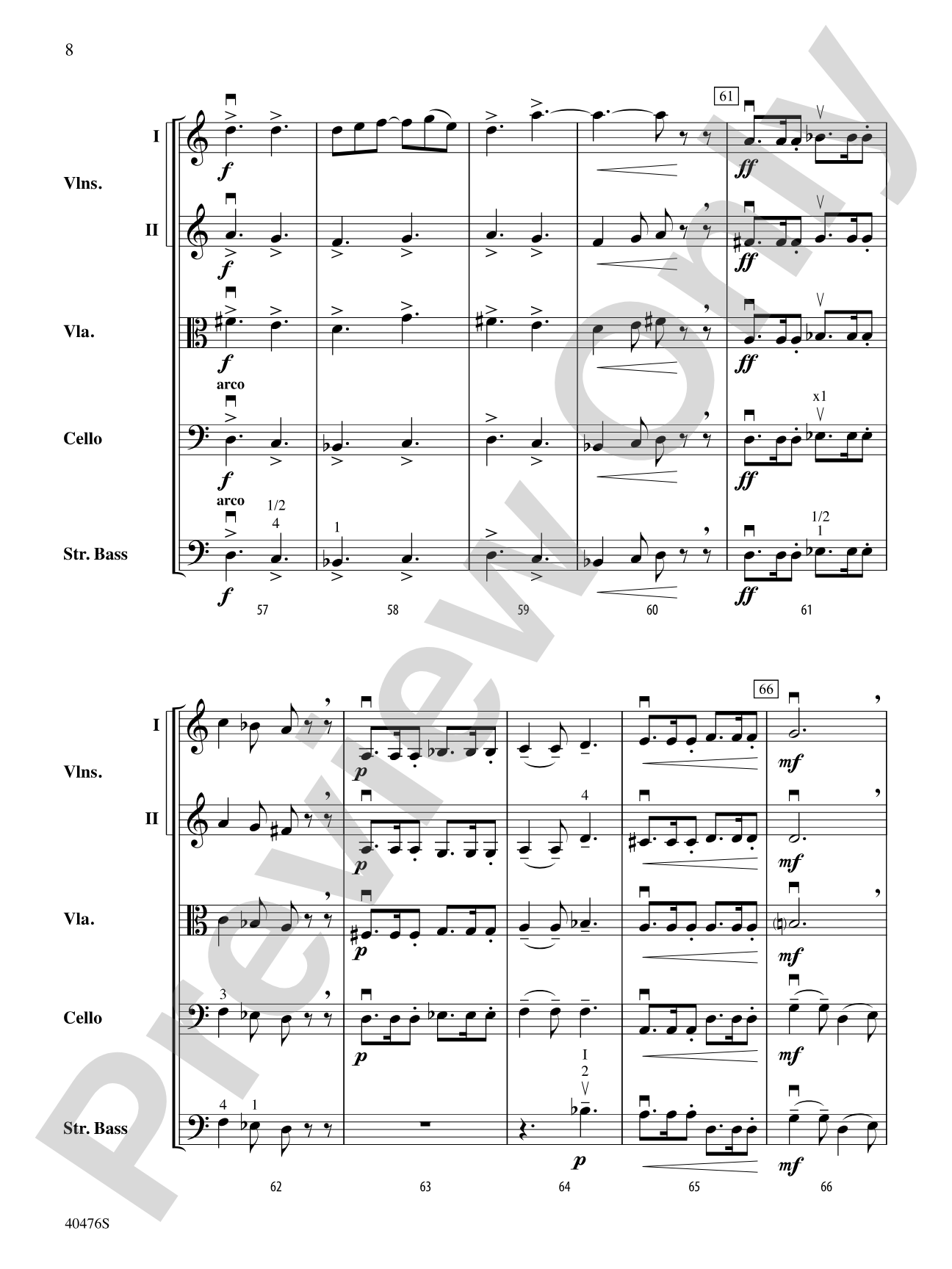 Pastorella: String Orchestra Conductor Score & Parts
