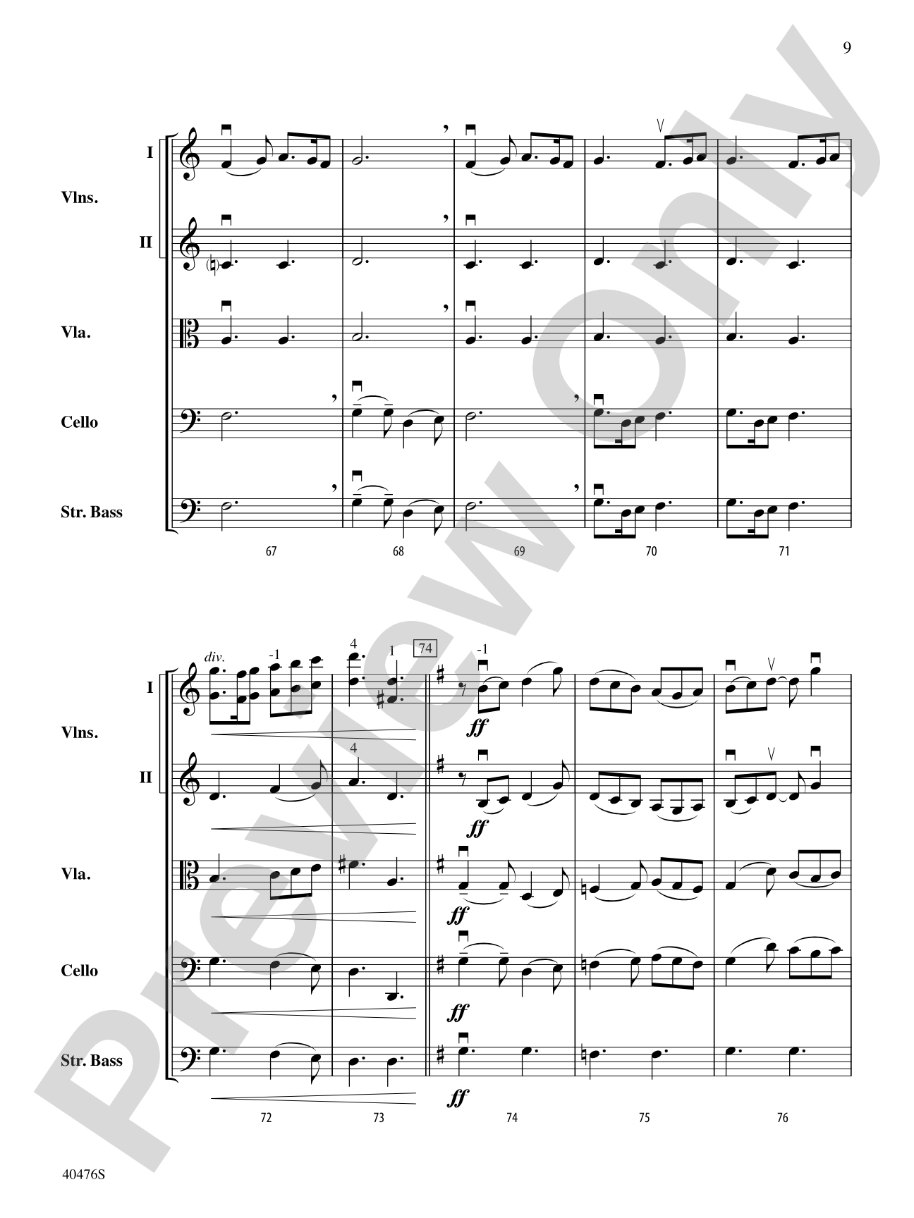 Pastorella: String Orchestra Conductor Score & Parts
