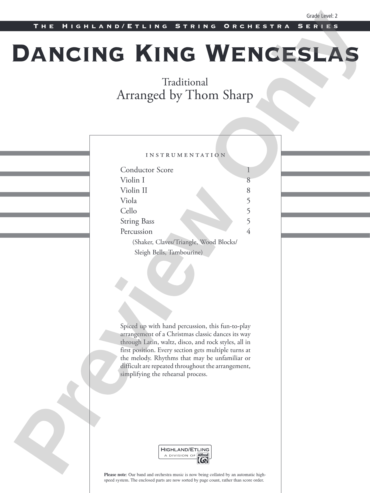 Dancing King Wenceslas: String Orchestra Conductor Score & Parts