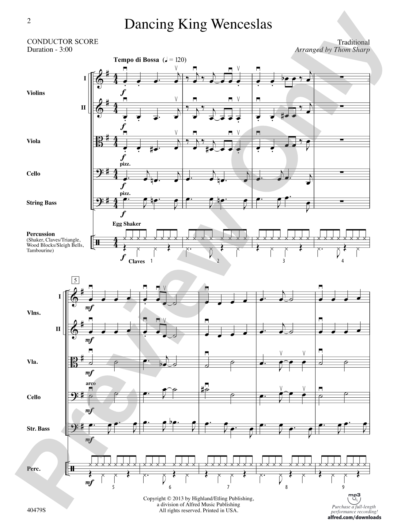Dancing King Wenceslas: String Orchestra Conductor Score & Parts