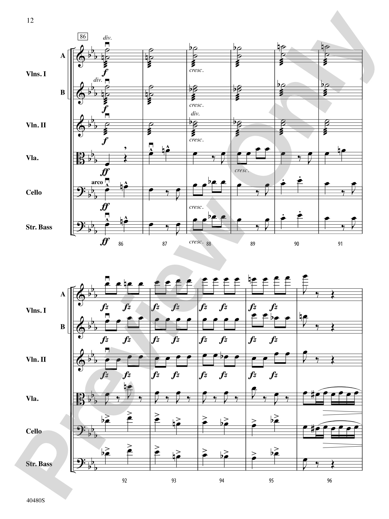 Symphony No. 8 in G Major: String Orchestra Conductor Score & Parts