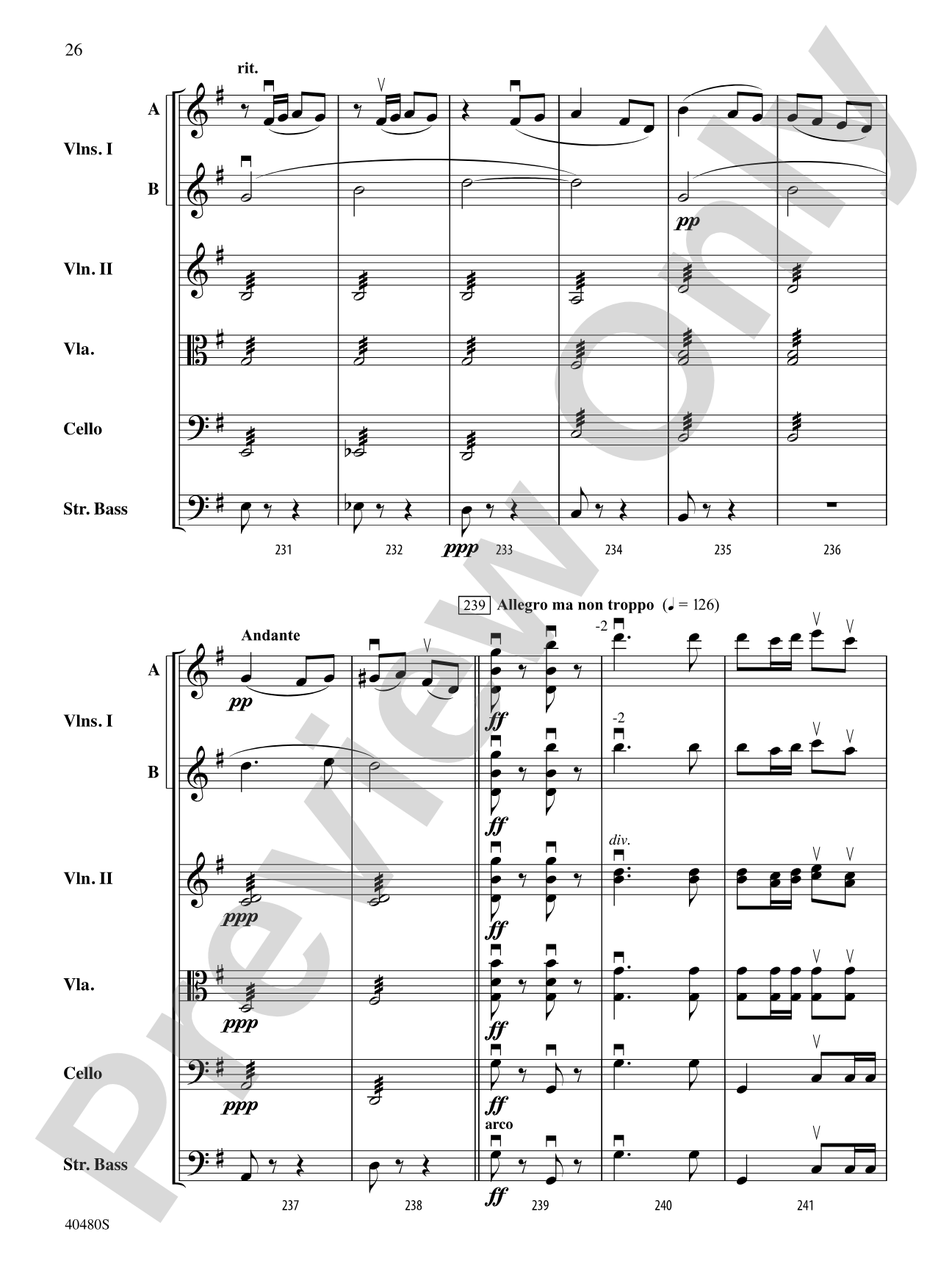 Symphony No. 8 in G Major: String Orchestra Conductor Score & Parts