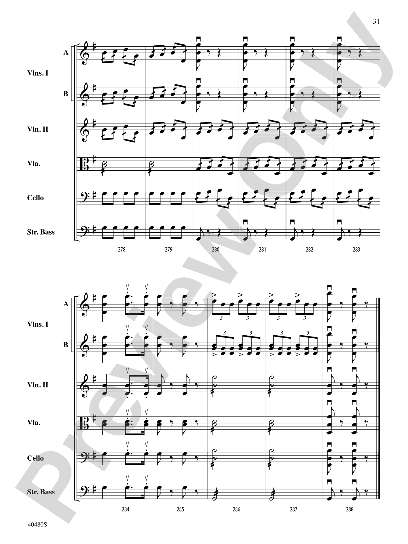 Symphony No. 8 in G Major: String Orchestra Conductor Score & Parts