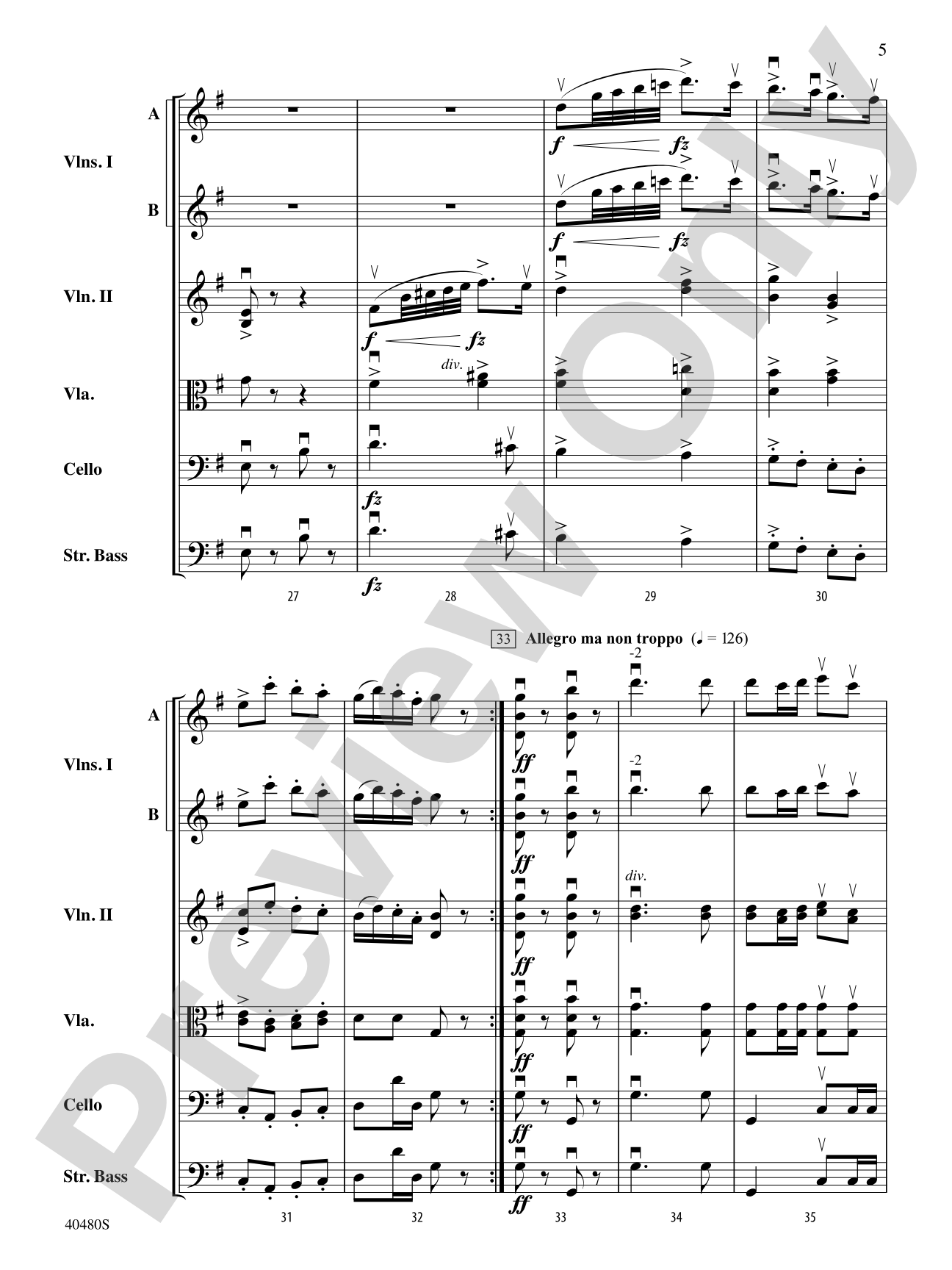 Symphony No. 8 in G Major: String Orchestra Conductor Score & Parts