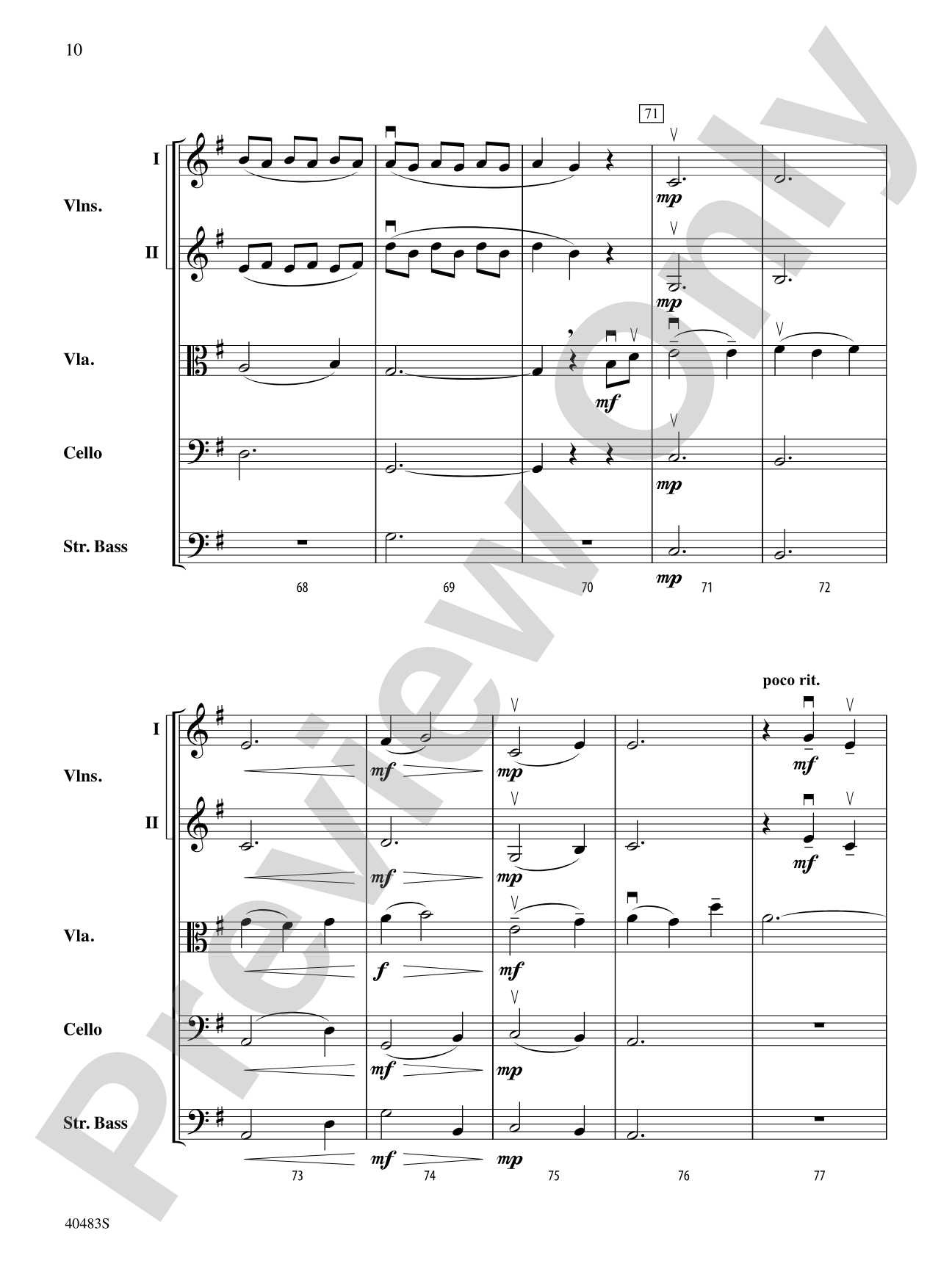Viola Country: String Orchestra Conductor Score & Parts