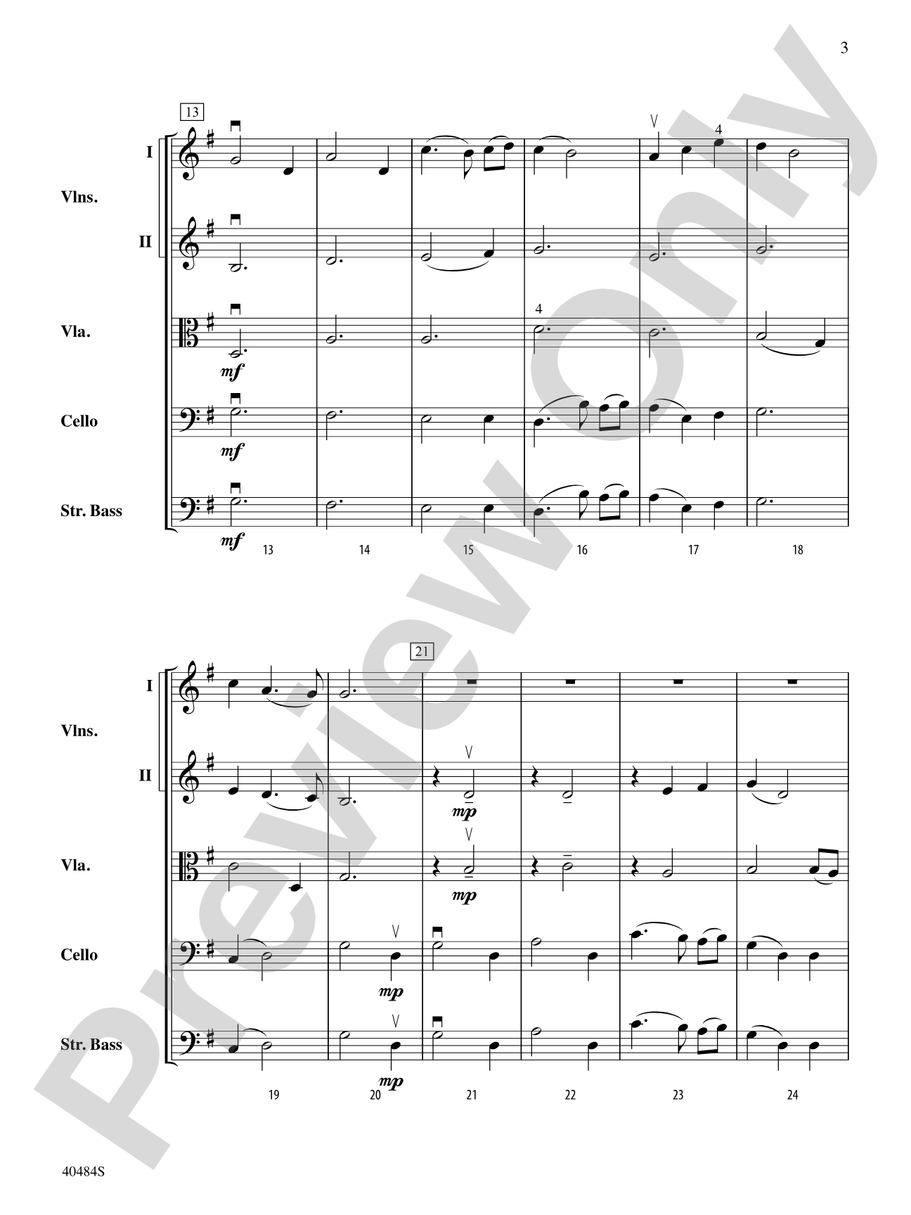Stony Brook Waltz: String Orchestra Conductor Score & Parts