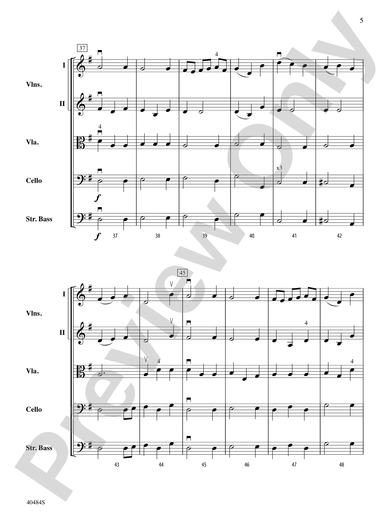 Stony Brook Waltz: String Orchestra Conductor Score & Parts