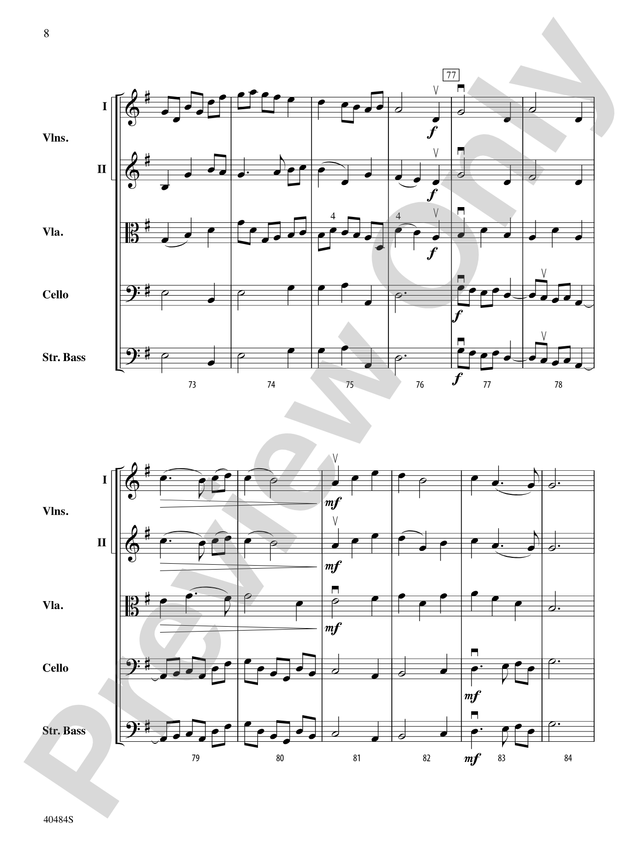 Stony Brook Waltz: String Orchestra Conductor Score & Parts