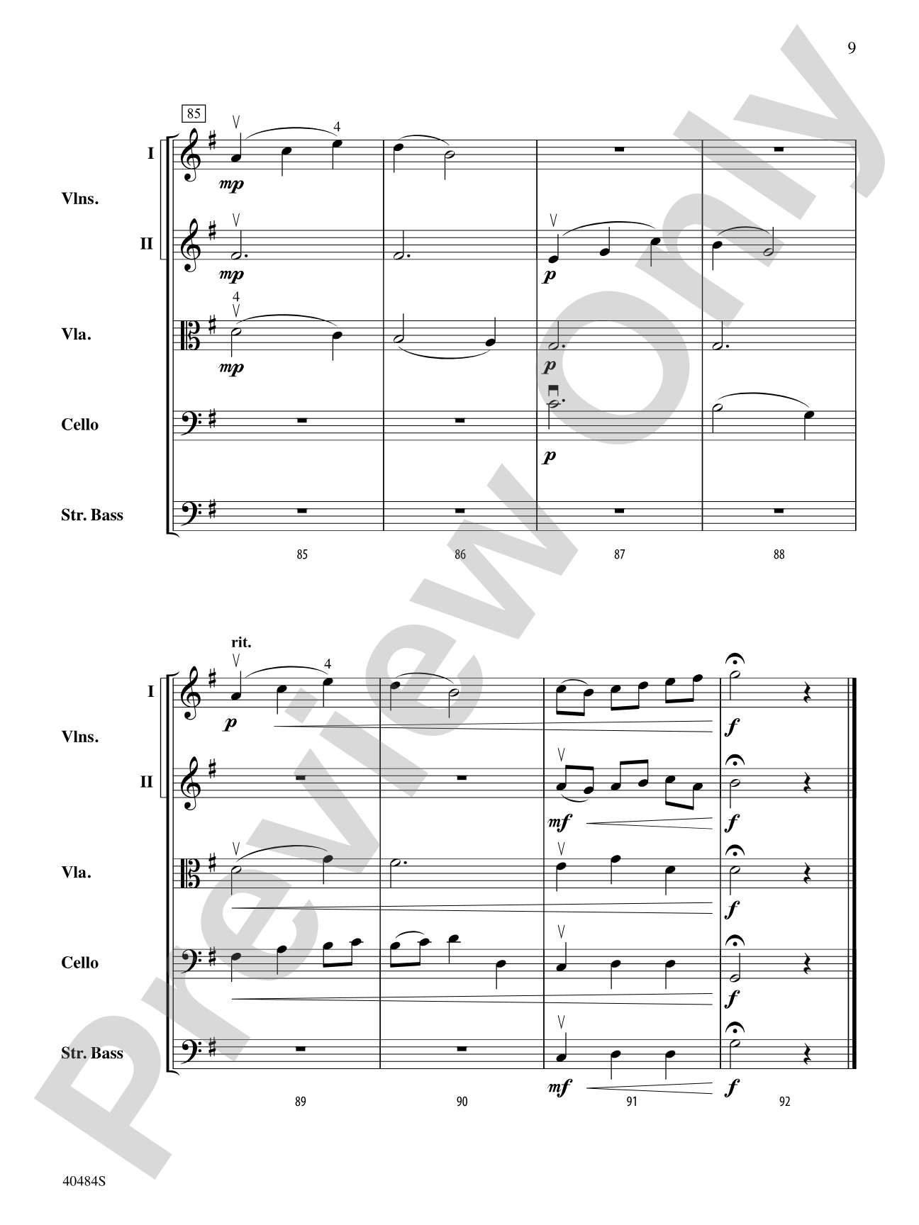Stony Brook Waltz: String Orchestra Conductor Score & Parts