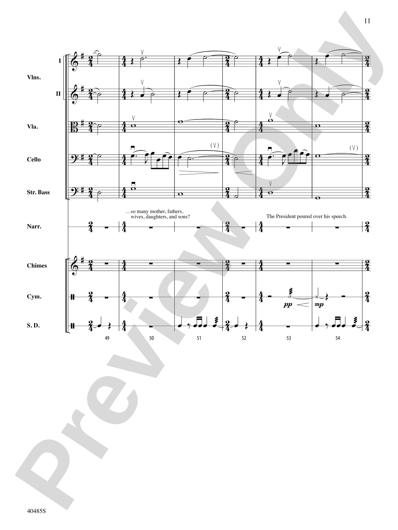 Lincoln at Gettysburg: String Orchestra Conductor Score & Parts