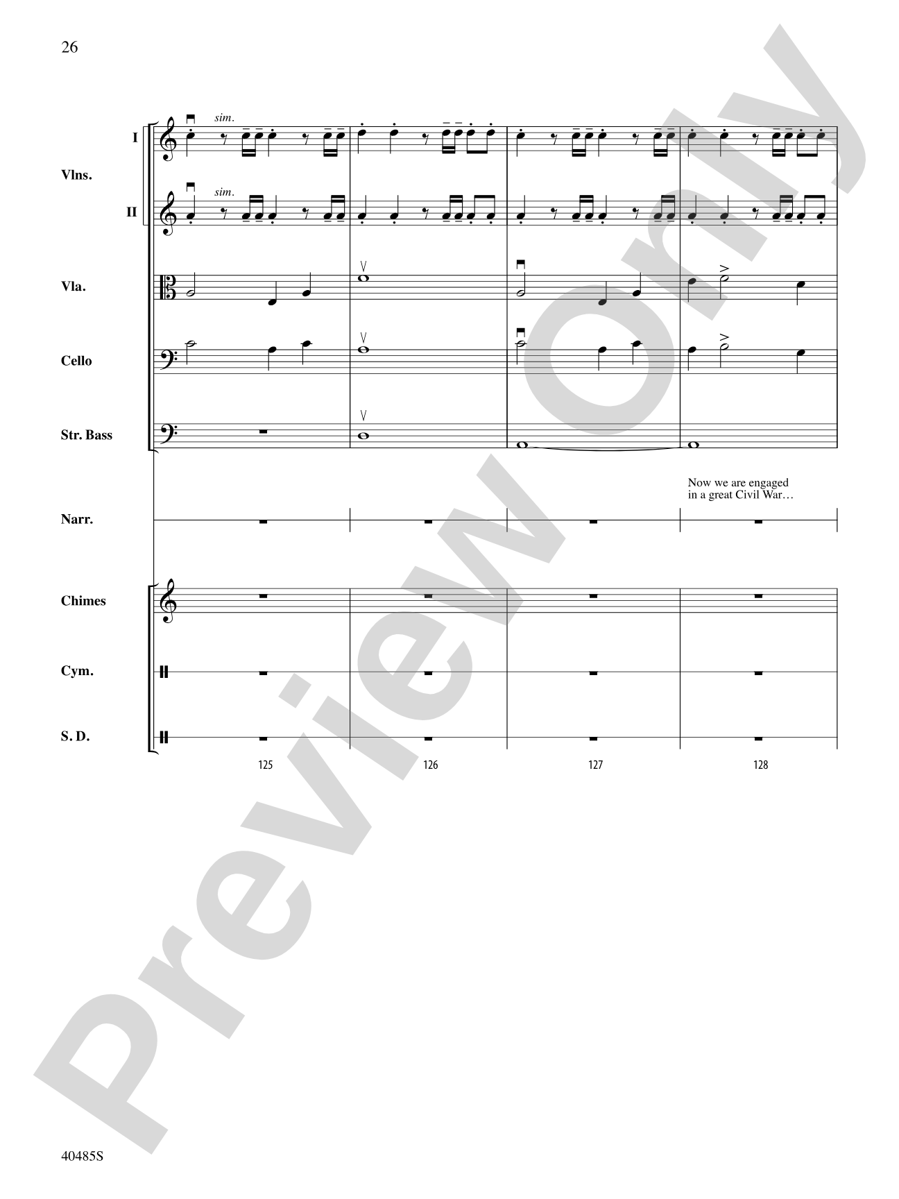 Lincoln at Gettysburg: String Orchestra Conductor Score & Parts