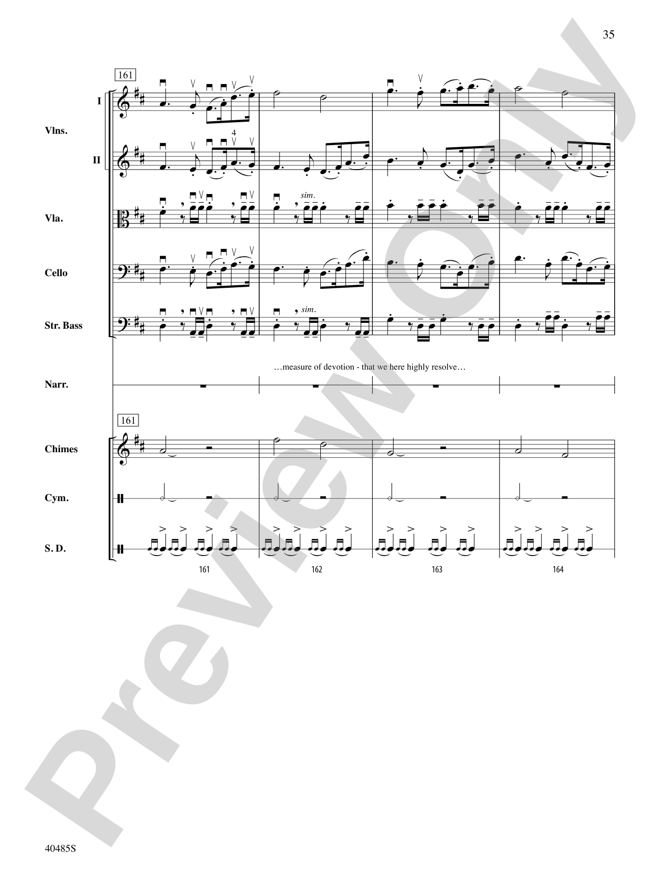 Lincoln at Gettysburg: String Orchestra Conductor Score & Parts