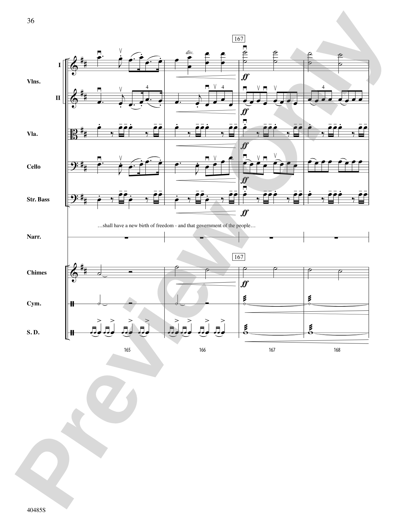 Lincoln at Gettysburg: String Orchestra Conductor Score & Parts