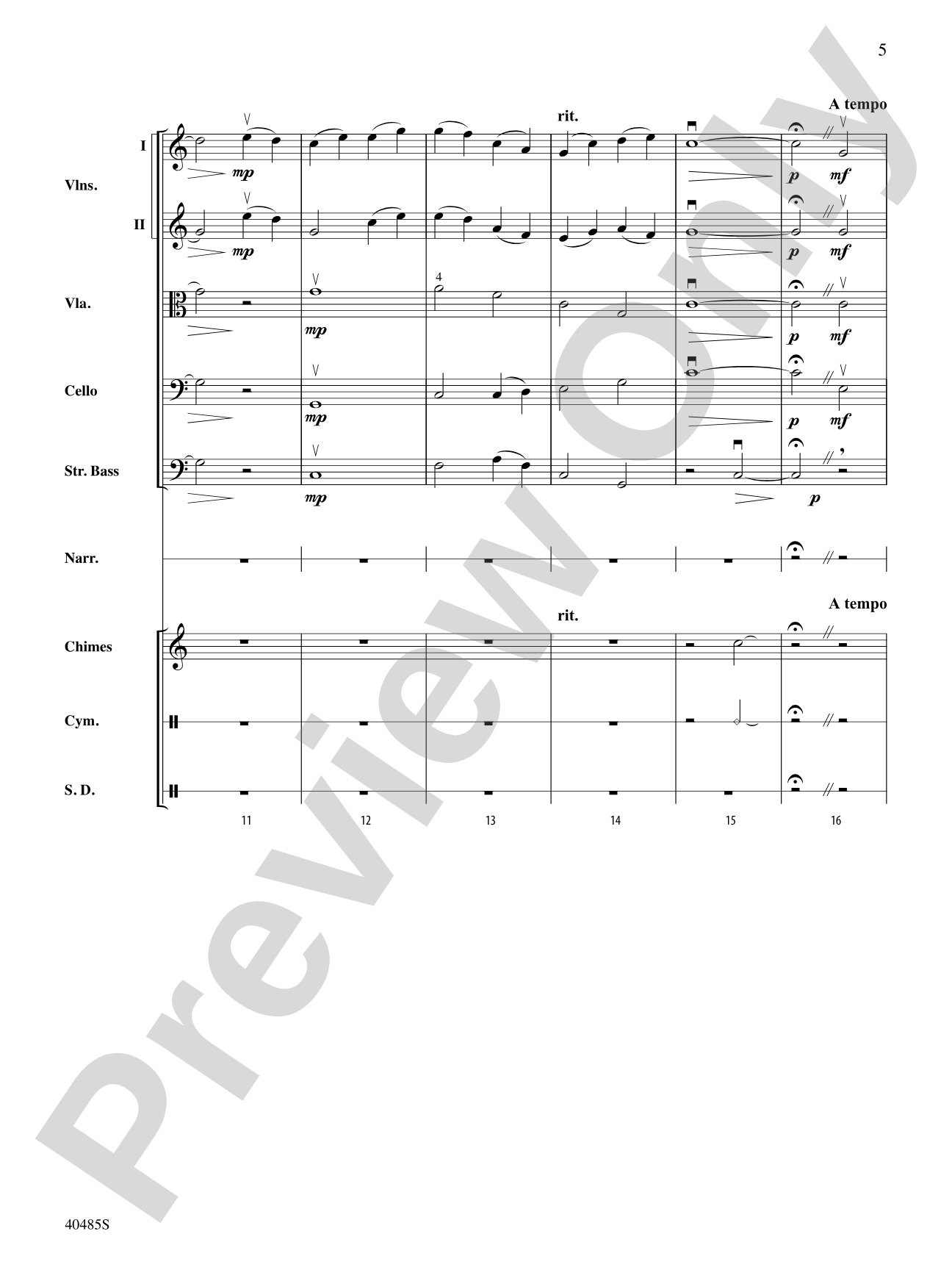 Lincoln at Gettysburg: String Orchestra Conductor Score & Parts