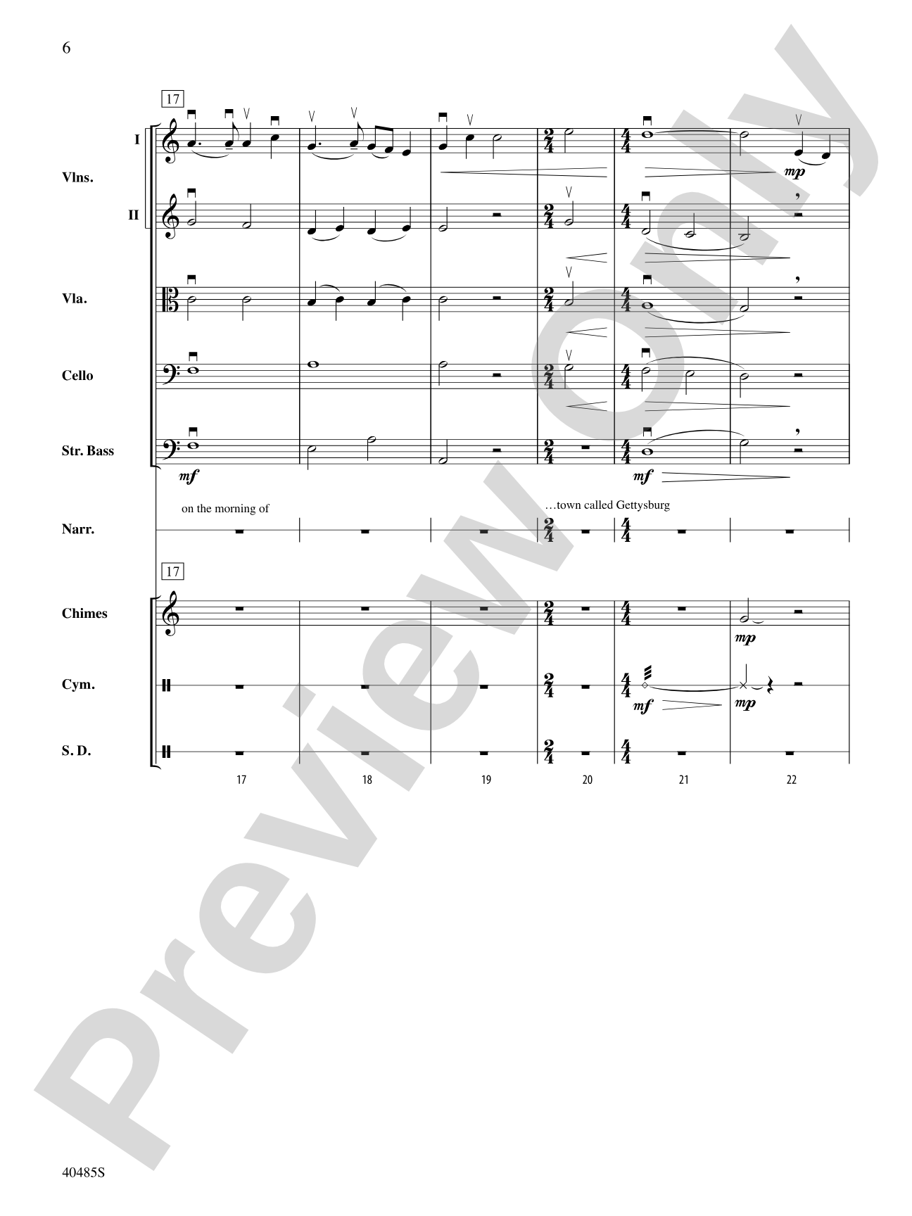 Lincoln at Gettysburg: String Orchestra Conductor Score & Parts