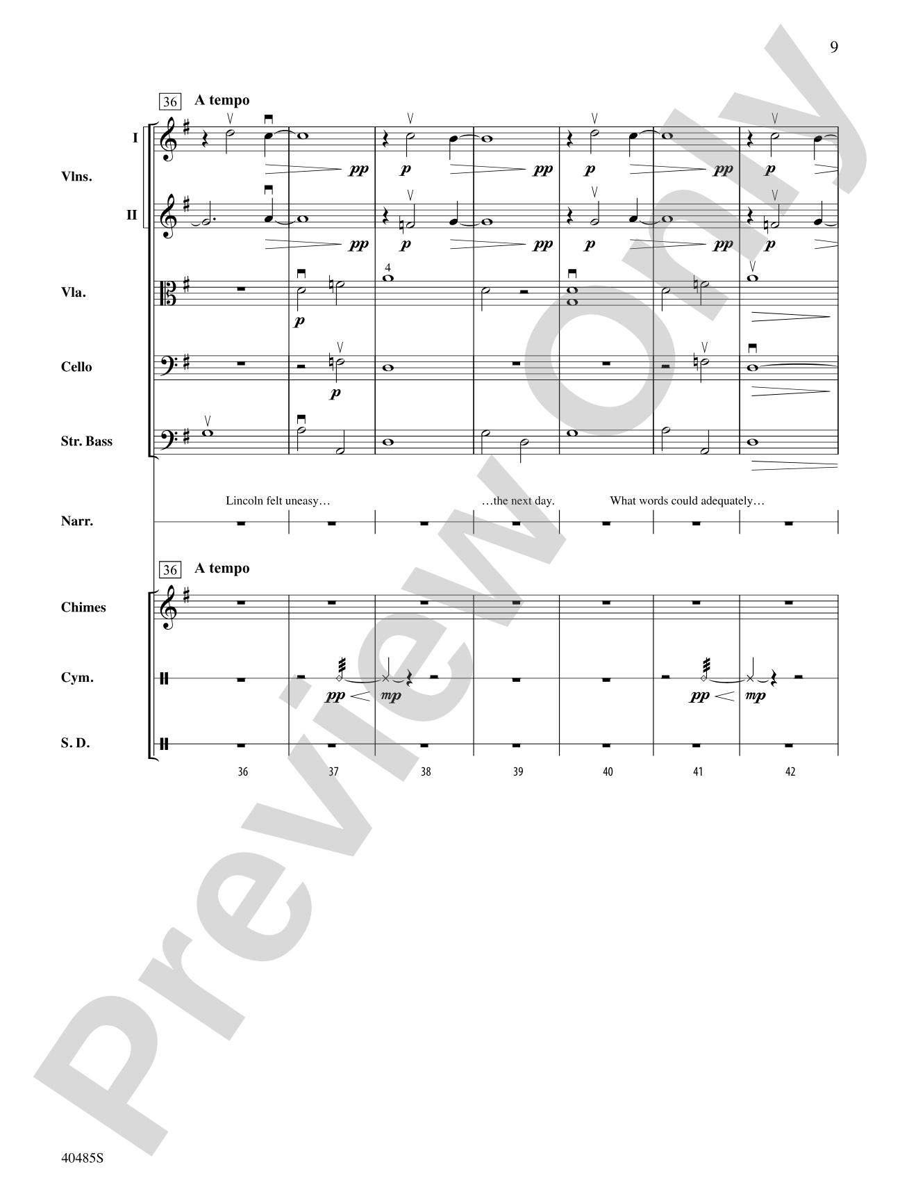 Lincoln at Gettysburg: String Orchestra Conductor Score & Parts