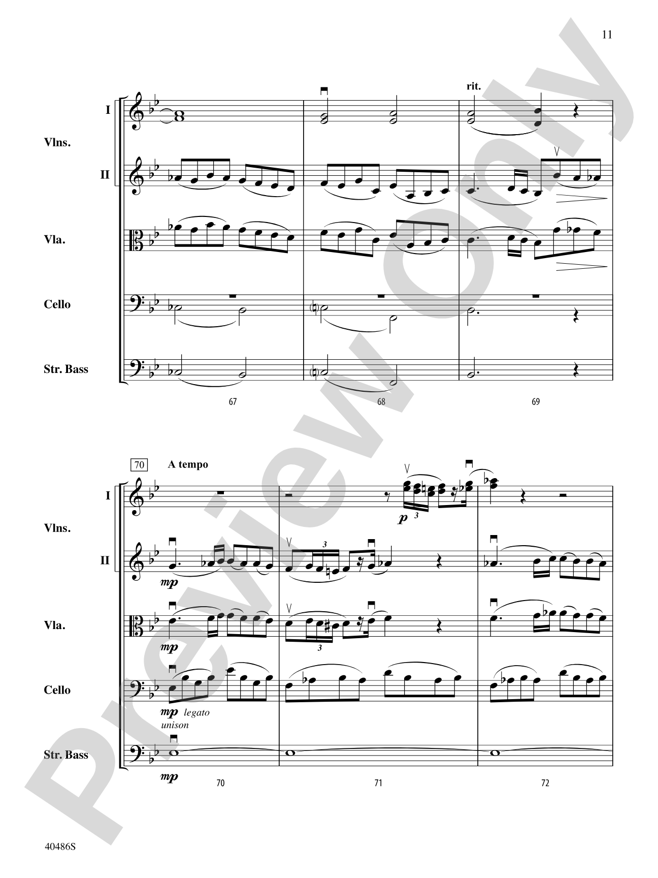 Andantino: String Orchestra Conductor Score & Parts