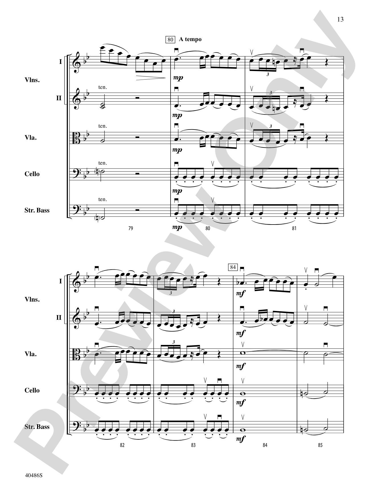 Andantino: String Orchestra Conductor Score & Parts