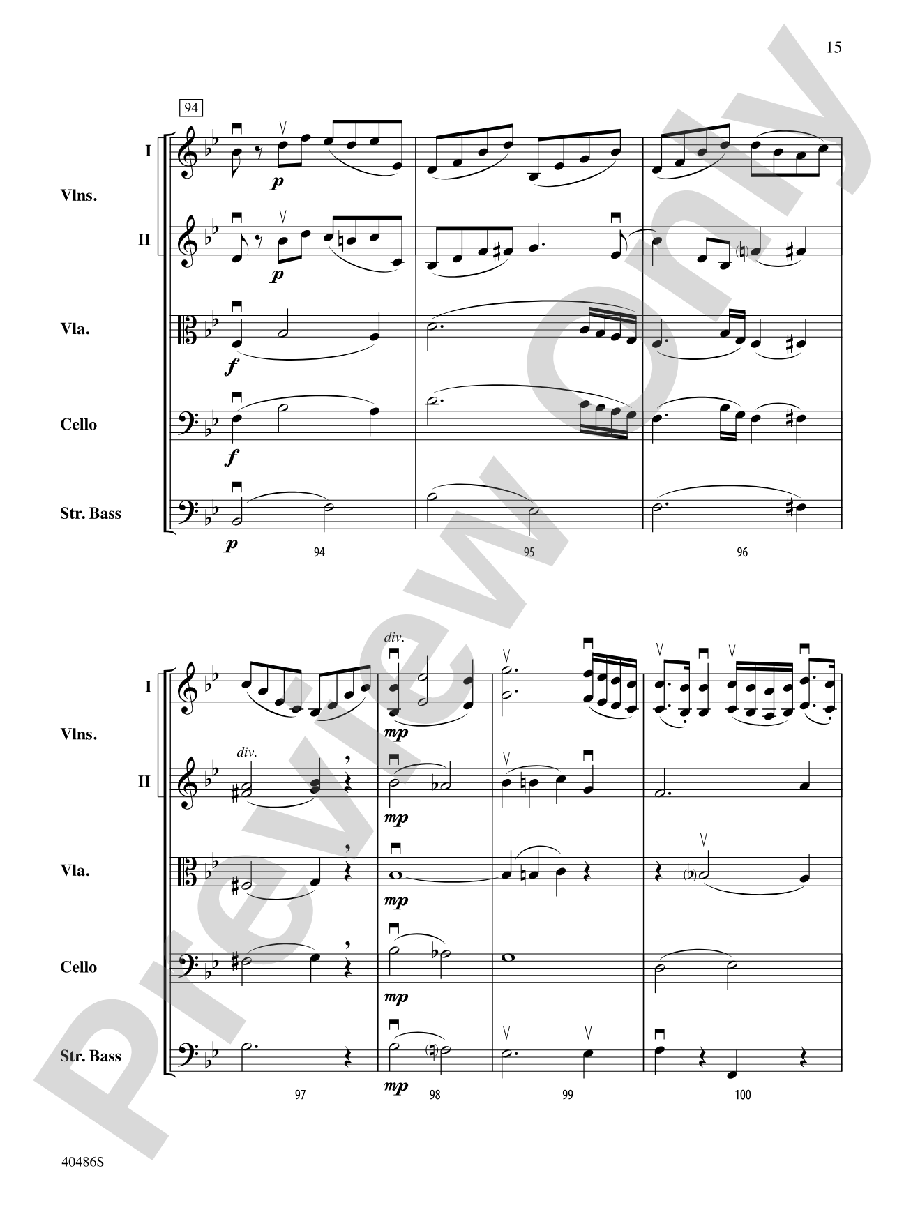 Andantino: String Orchestra Conductor Score & Parts