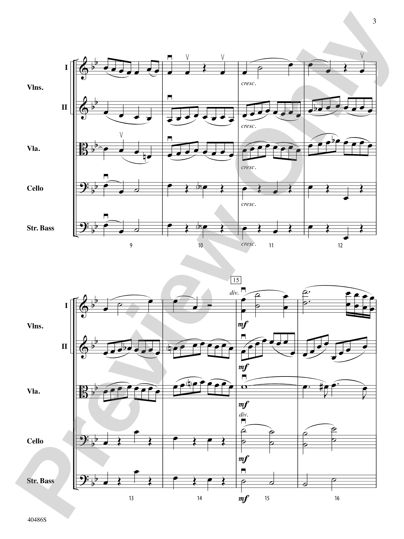 Andantino: String Orchestra Conductor Score & Parts