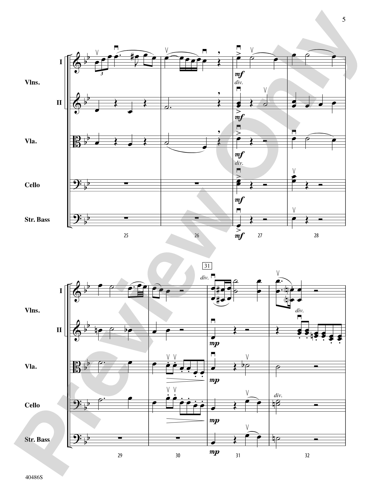 Andantino: String Orchestra Conductor Score & Parts