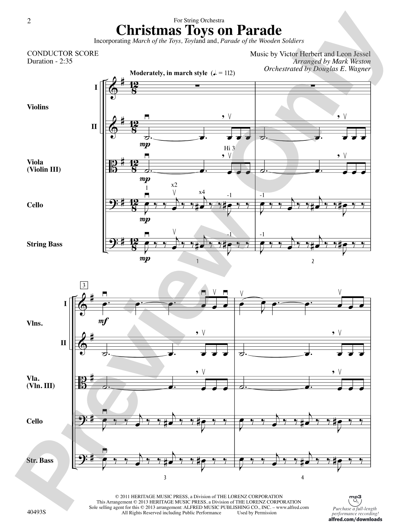 Christmas Toys on Parade: String Orchestra Conductor Score & Parts