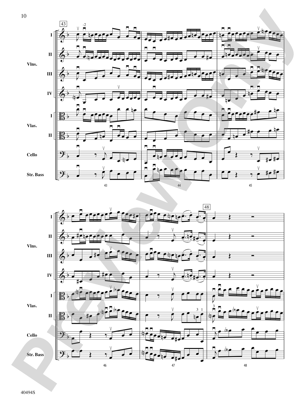 Brandenburg Concerto No. 1 in F Major: String Orchestra Conductor Score & Parts