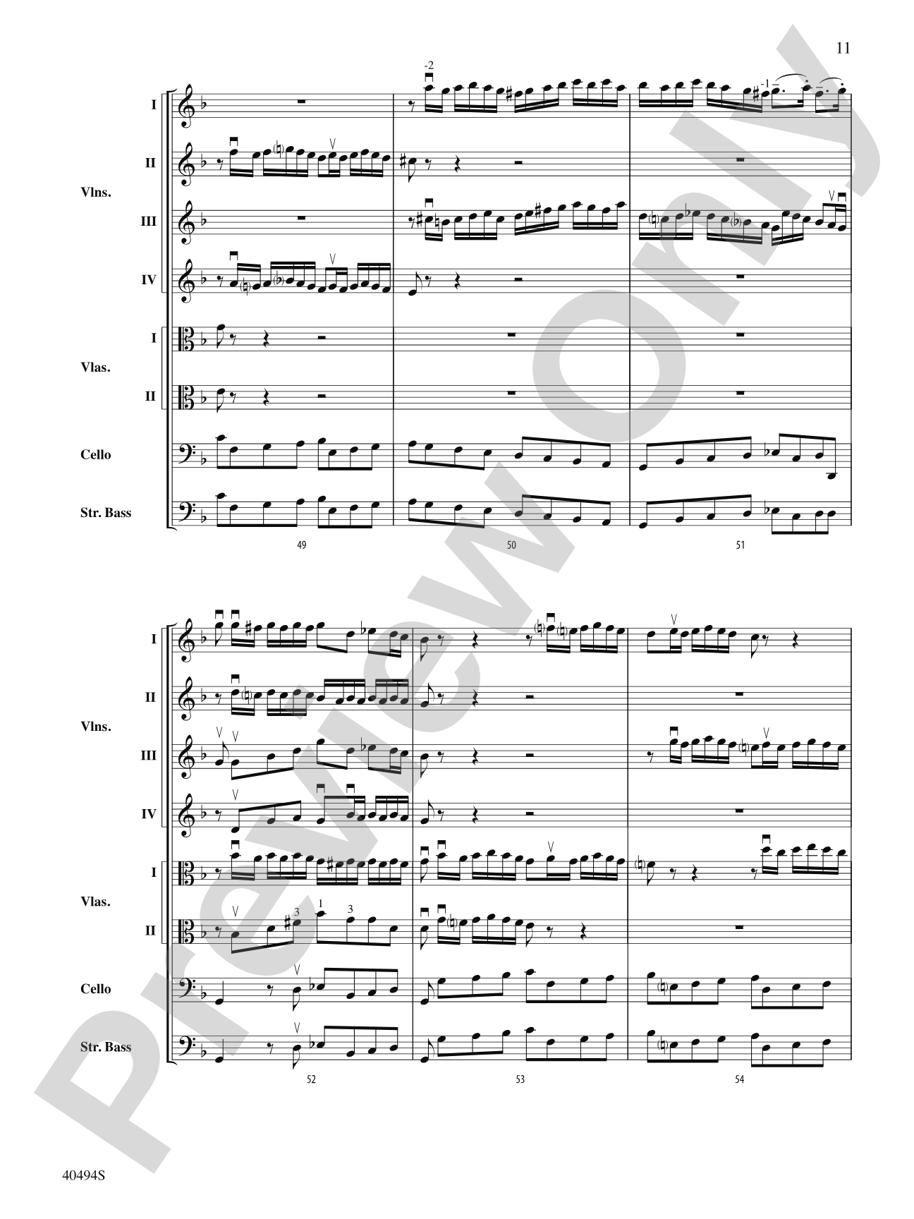 Brandenburg Concerto No. 1 in F Major: String Orchestra Conductor Score & Parts