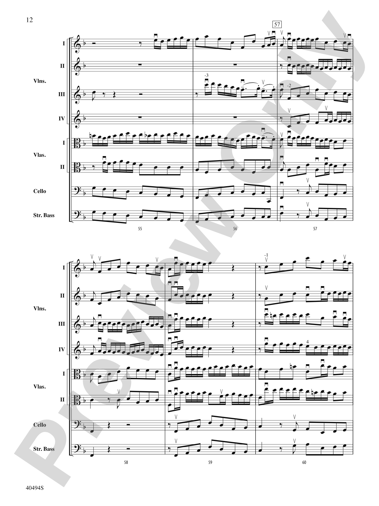 Brandenburg Concerto No. 1 in F Major: String Orchestra Conductor Score & Parts