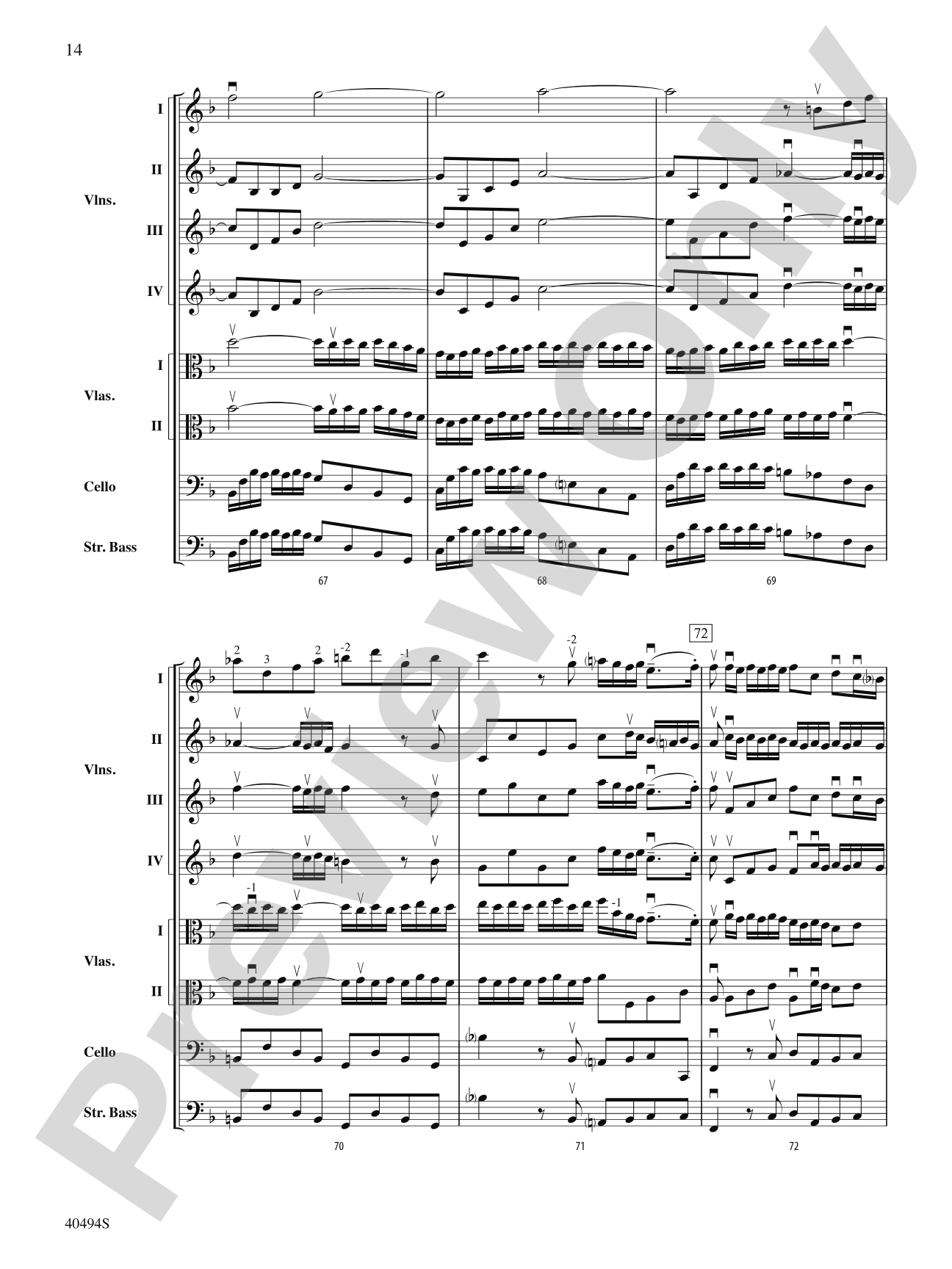 Brandenburg Concerto No. 1 in F Major: String Orchestra Conductor Score & Parts