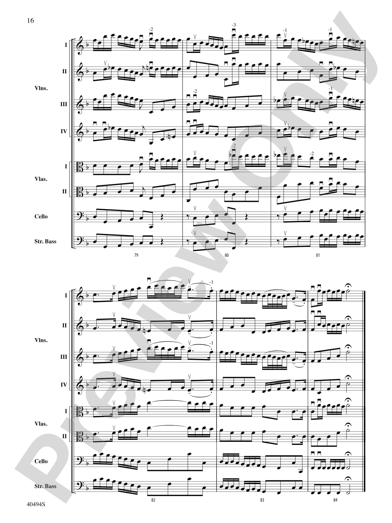 Brandenburg Concerto No. 1 in F Major: String Orchestra Conductor Score & Parts