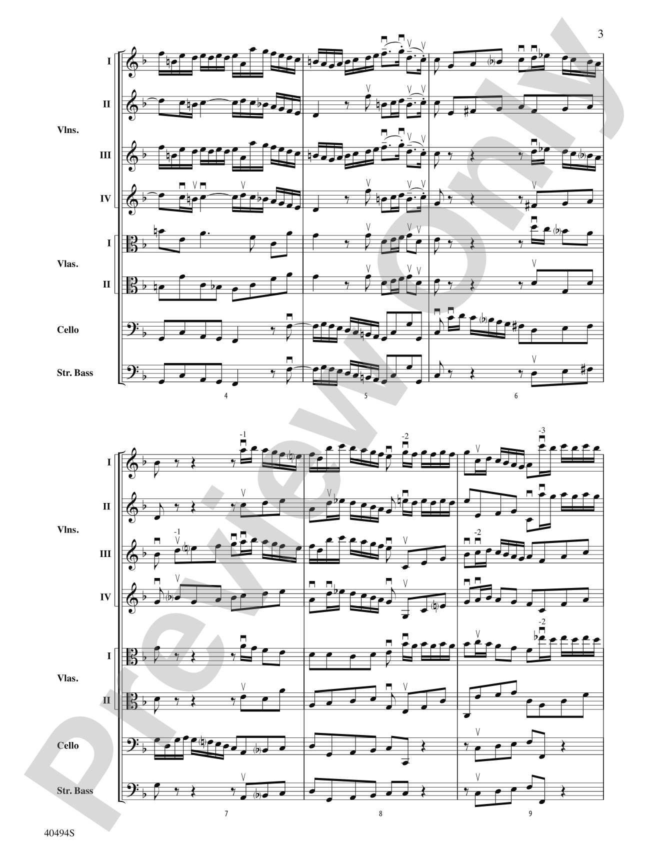 Brandenburg Concerto No. 1 in F Major: String Orchestra Conductor Score & Parts