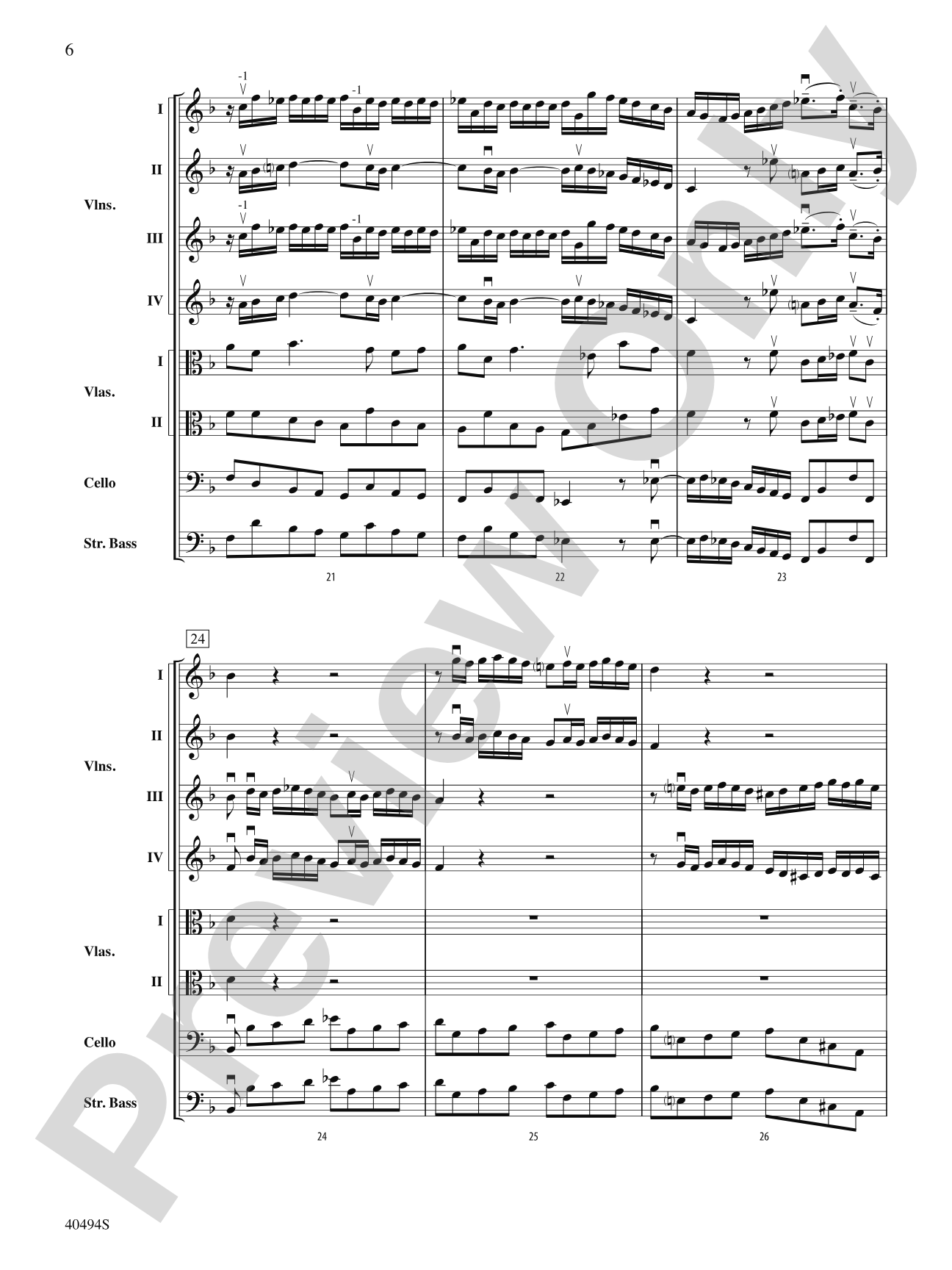 Brandenburg Concerto No. 1 in F Major: String Orchestra Conductor Score & Parts