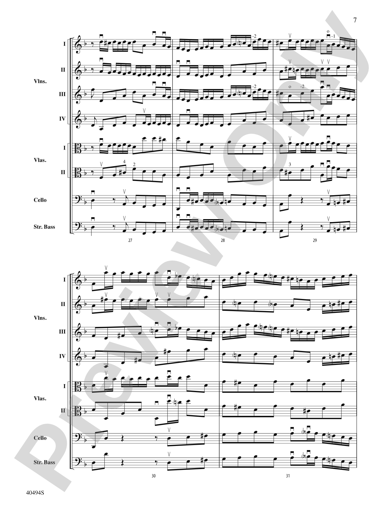 Brandenburg Concerto No. 1 in F Major: String Orchestra Conductor Score & Parts