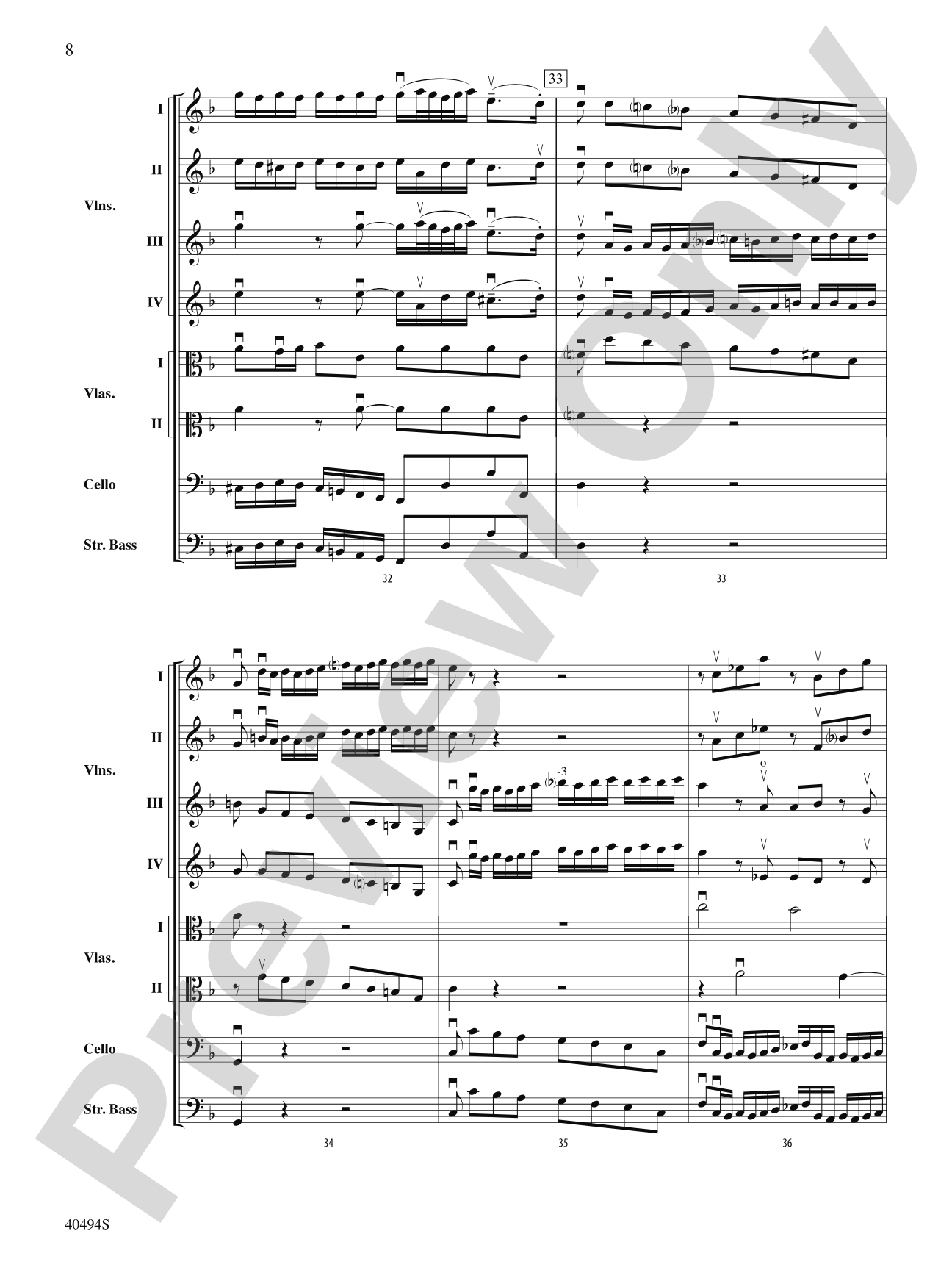 Brandenburg Concerto No. 1 in F Major: String Orchestra Conductor Score & Parts