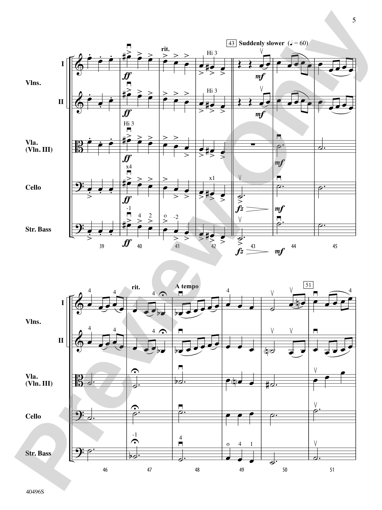 The Bachaneer: String Orchestra Conductor Score & Parts