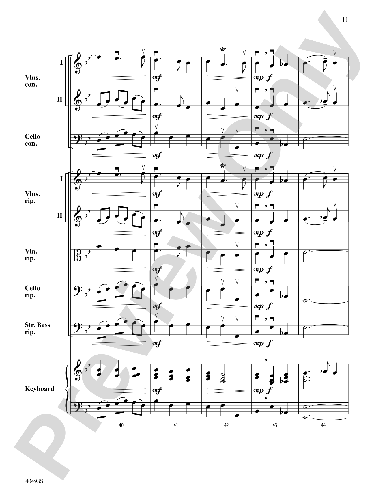 Musette from Concerto Grosso No. 6: String Orchestra Conductor Score & Parts