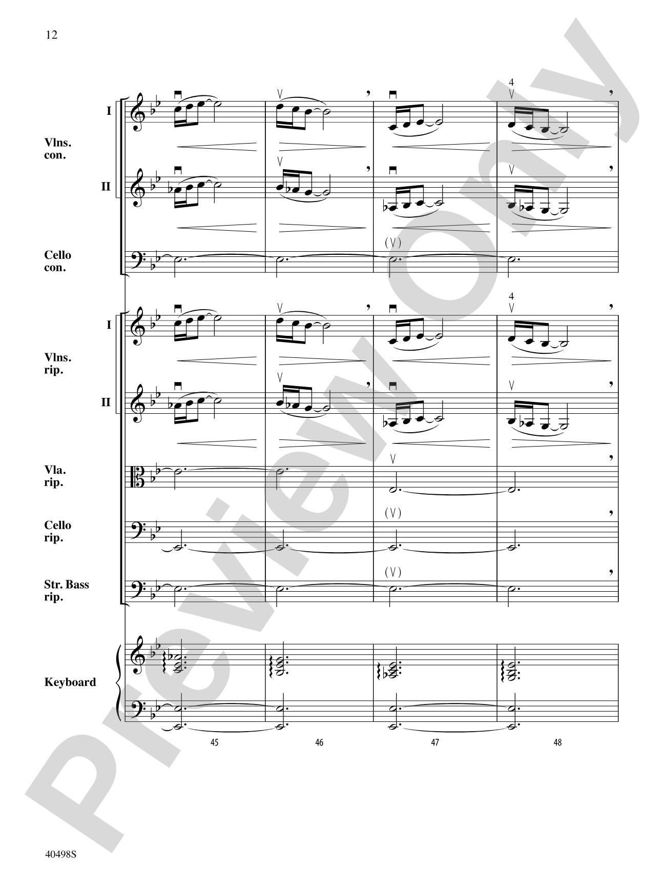 Musette from Concerto Grosso No. 6: String Orchestra Conductor Score & Parts