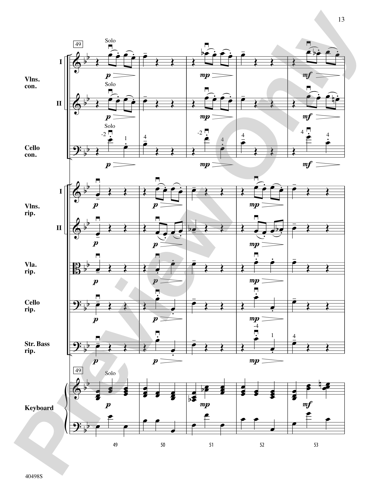 Musette from Concerto Grosso No. 6: String Orchestra Conductor Score & Parts