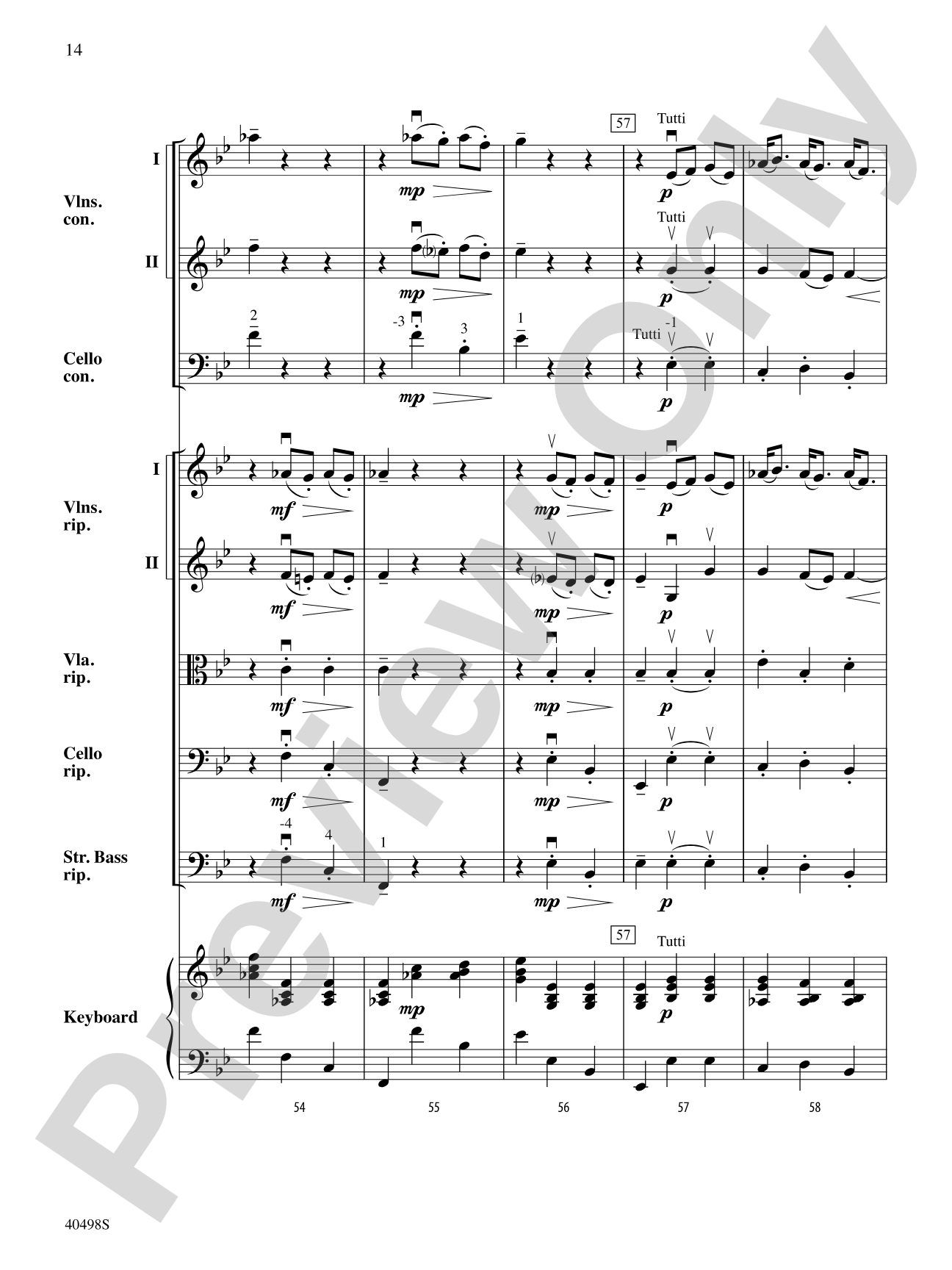 Musette from Concerto Grosso No. 6: String Orchestra Conductor Score & Parts