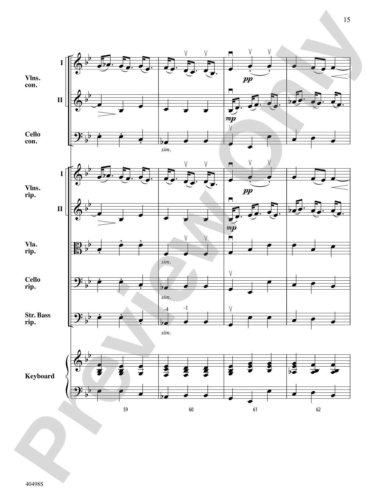 Musette from Concerto Grosso No. 6: String Orchestra Conductor Score & Parts