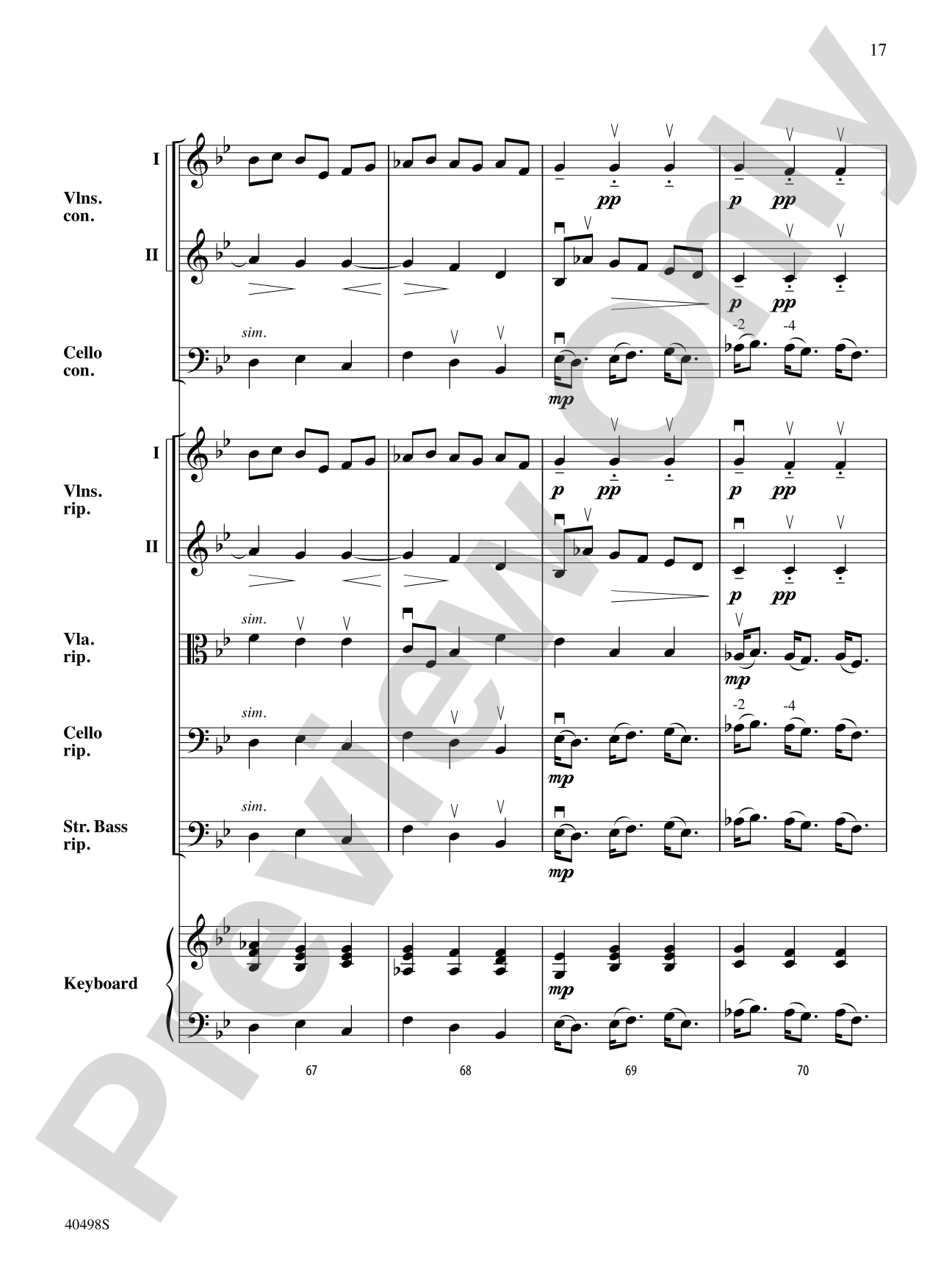 Musette from Concerto Grosso No. 6: String Orchestra Conductor Score & Parts