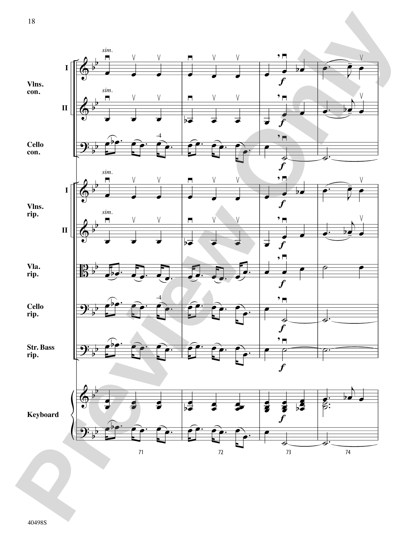 Musette from Concerto Grosso No. 6: String Orchestra Conductor Score & Parts