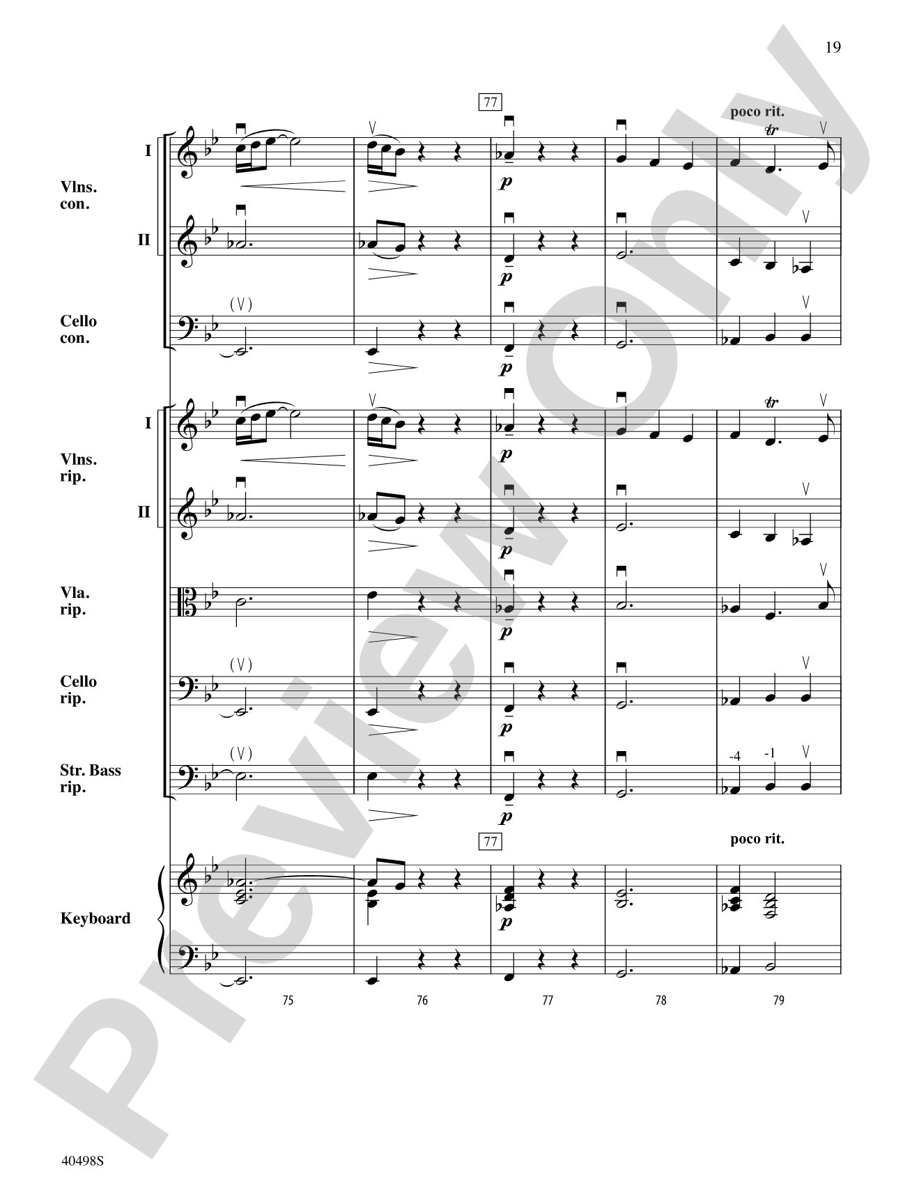 Musette from Concerto Grosso No. 6: String Orchestra Conductor Score & Parts