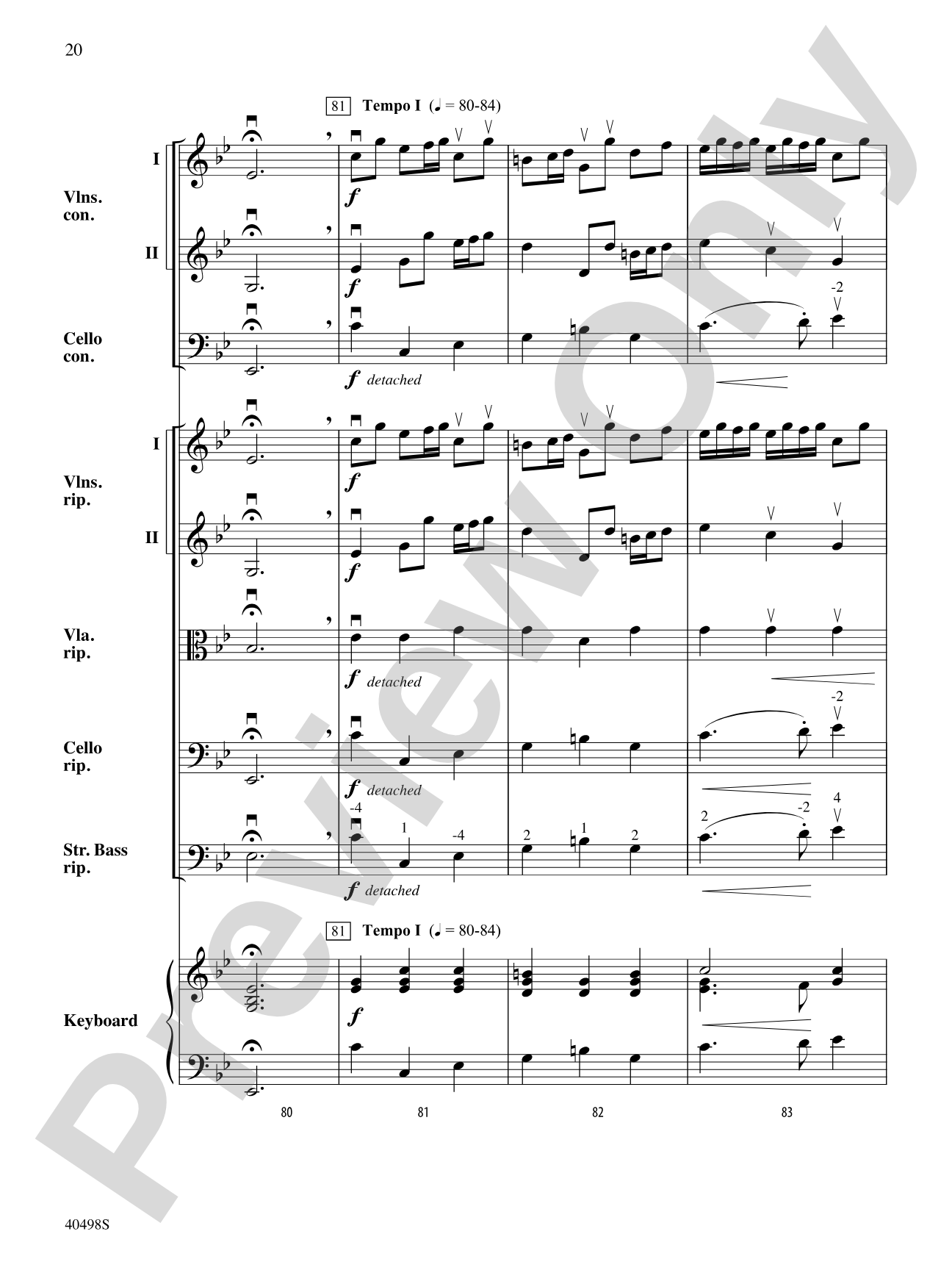 Musette from Concerto Grosso No. 6: String Orchestra Conductor Score & Parts