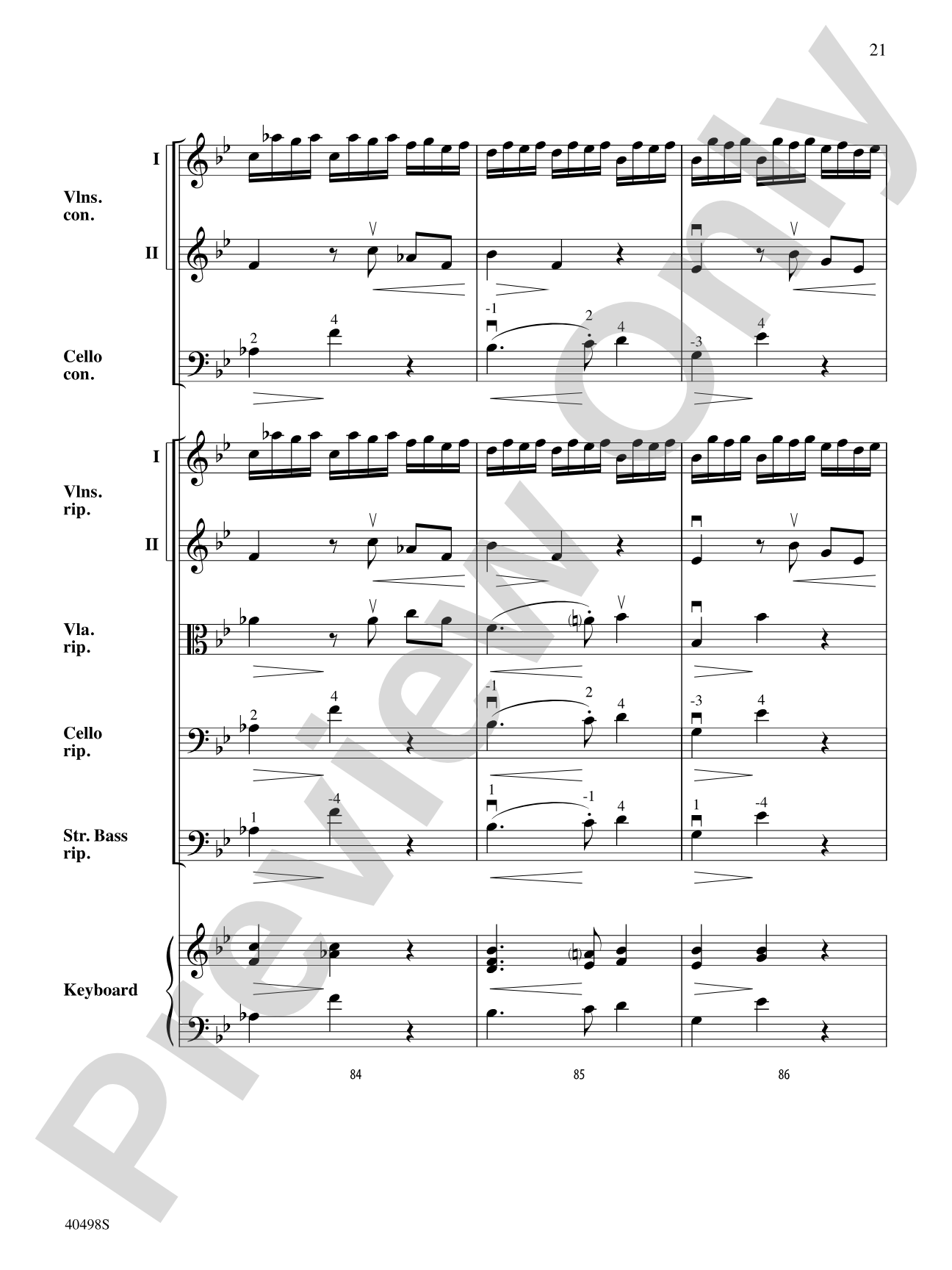 Musette from Concerto Grosso No. 6: String Orchestra Conductor Score & Parts