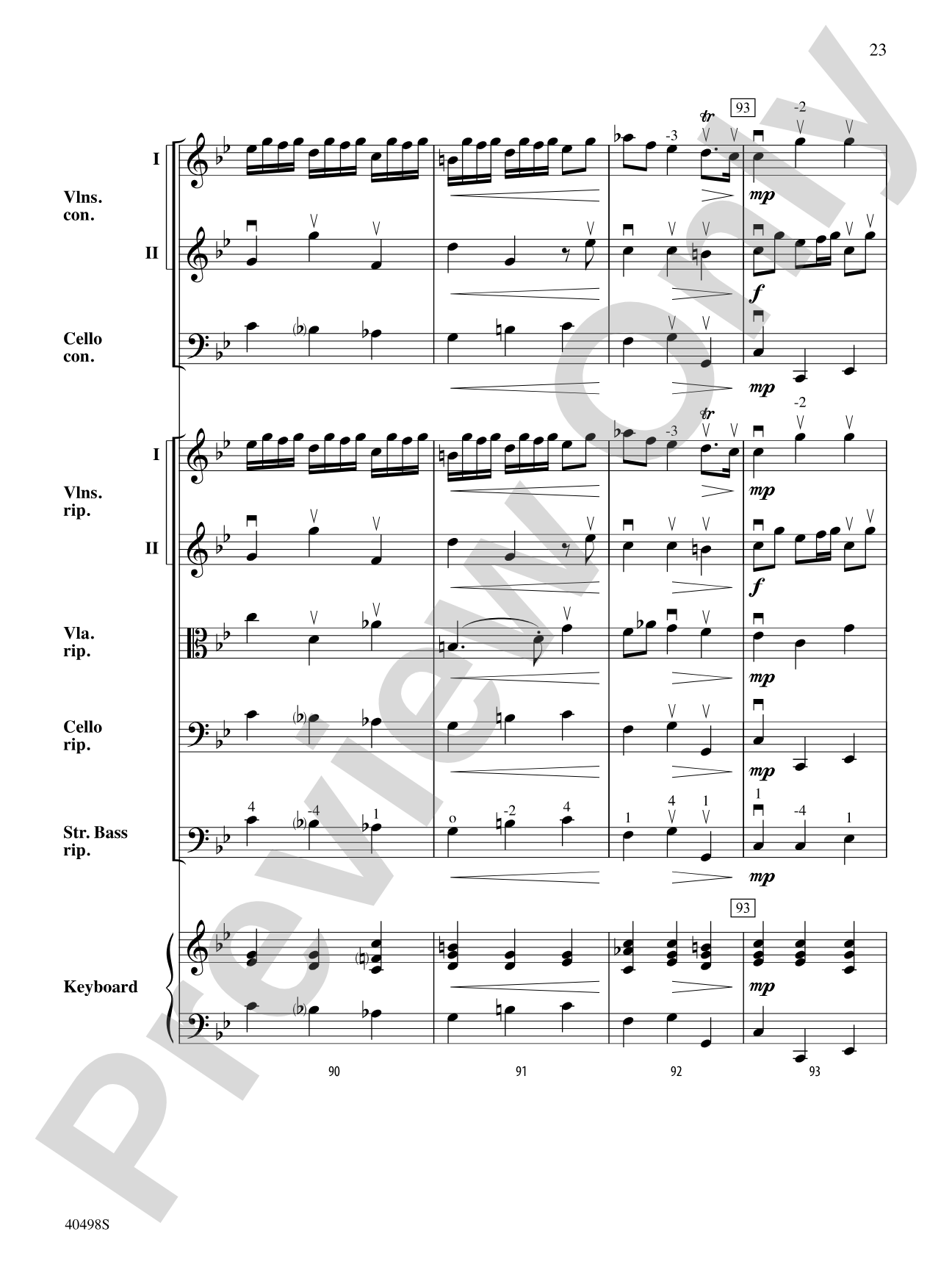 Musette from Concerto Grosso No. 6: String Orchestra Conductor Score & Parts