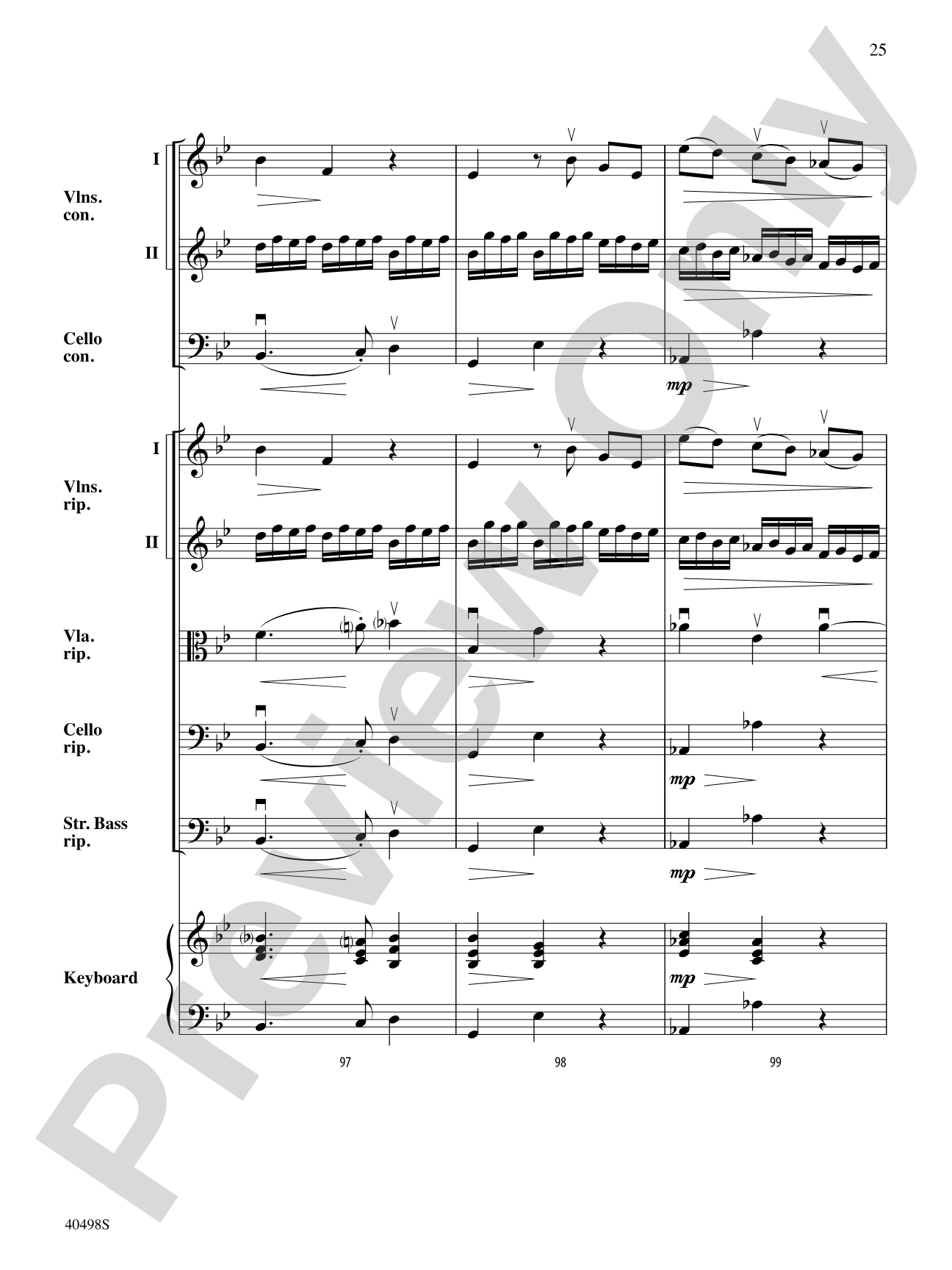 Musette from Concerto Grosso No. 6: String Orchestra Conductor Score & Parts