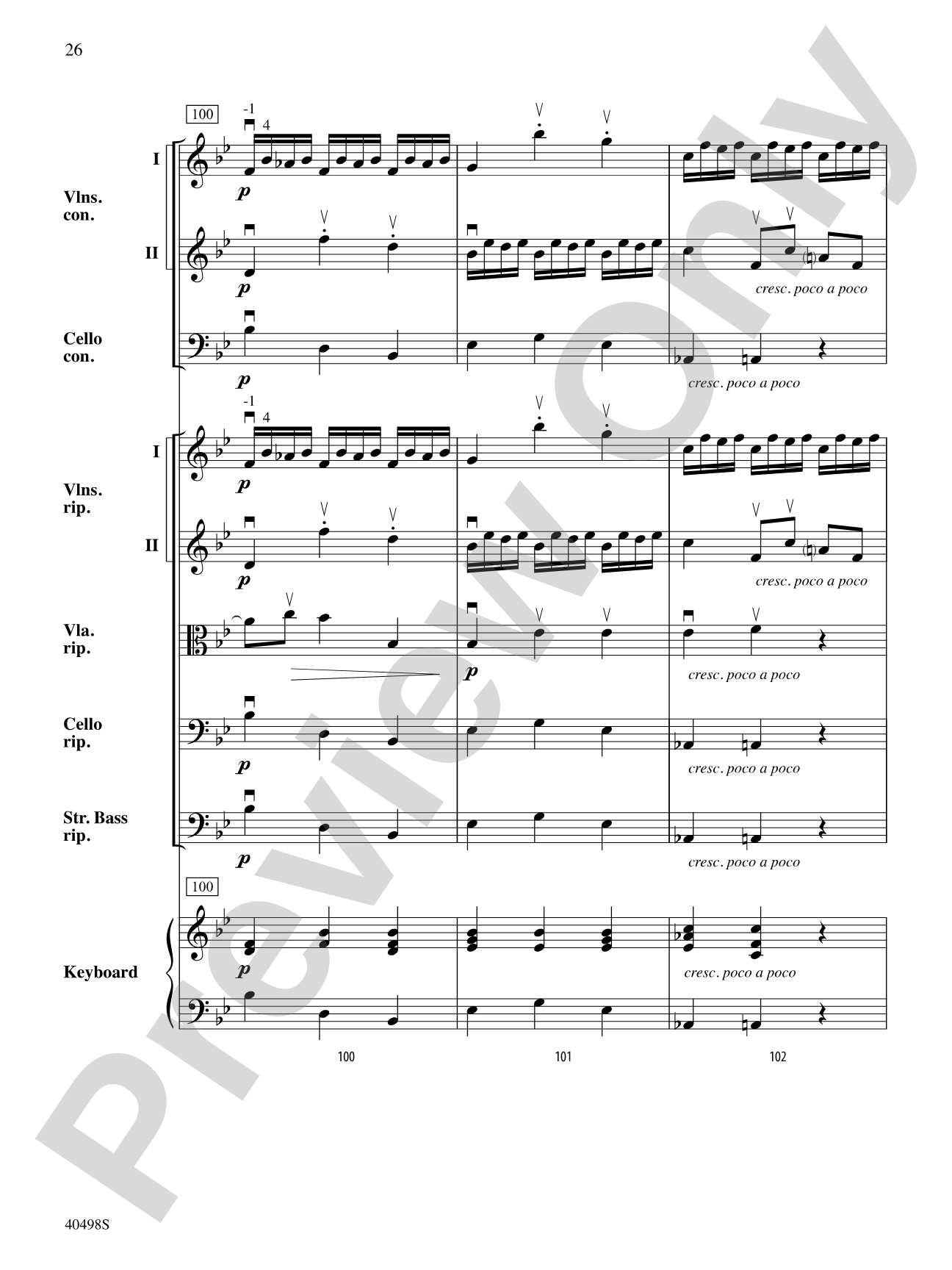 Musette from Concerto Grosso No. 6: String Orchestra Conductor Score & Parts